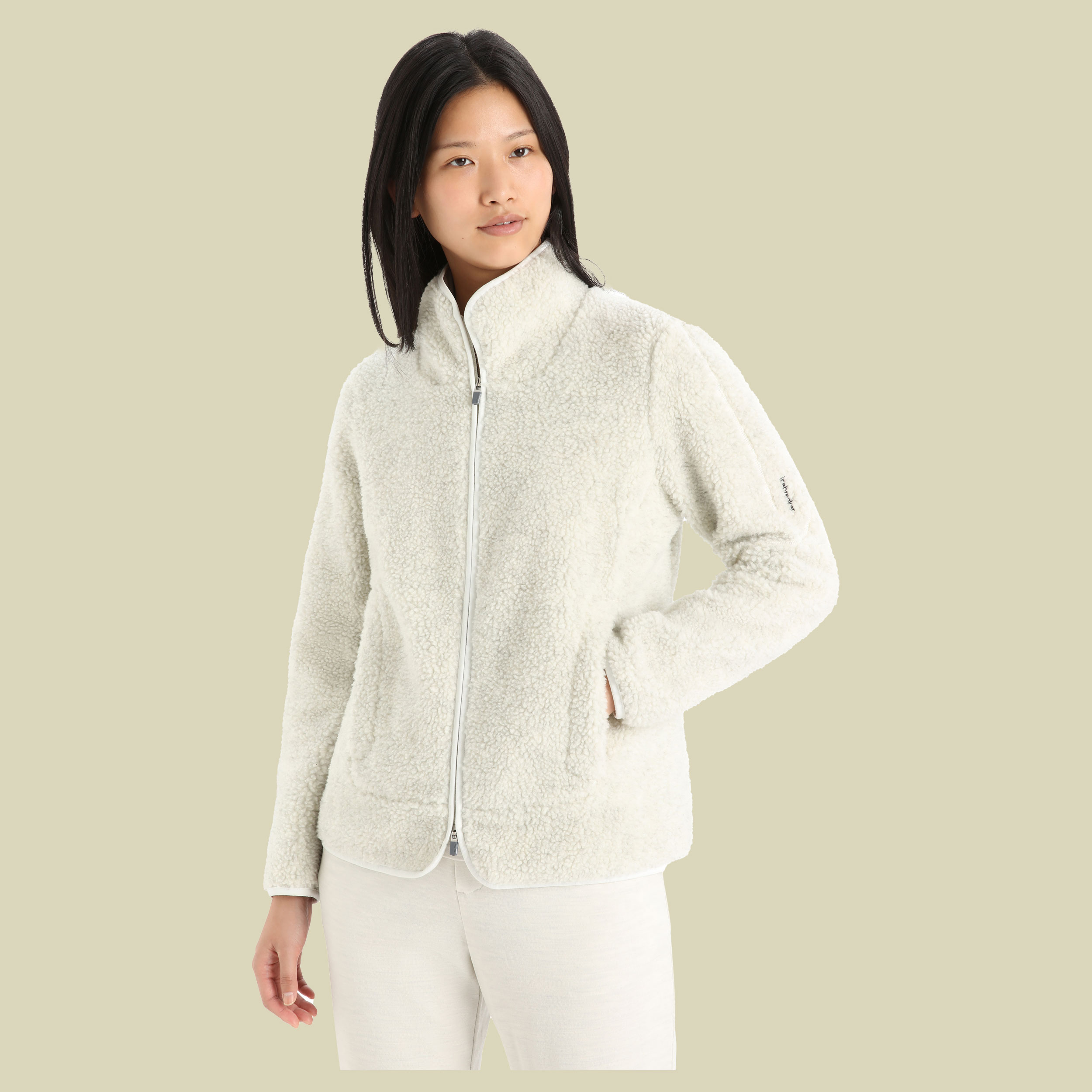 RealFleece Merino High Pile Zip-Jacket Women Größe S Farbe ecru heather/snow