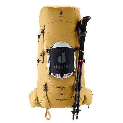 deuter Aircontact Core Trekkingrucksack in der Detailansicht - Farbe ockergelb