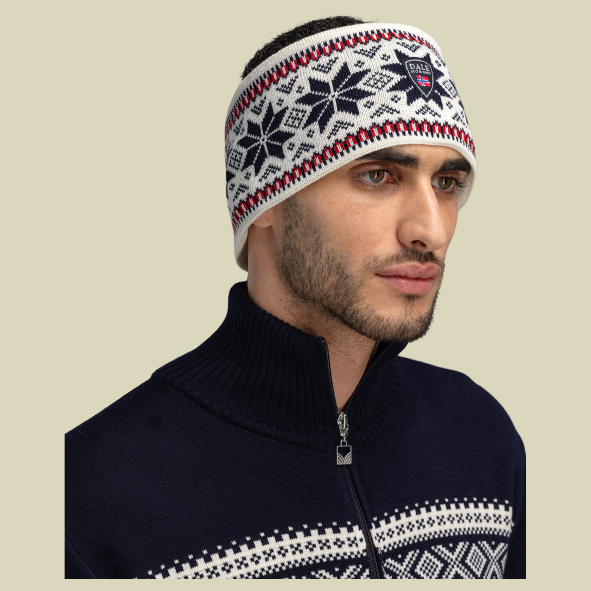 Garmisch Headband one size beige - Farbe offwhite navy rasperrry