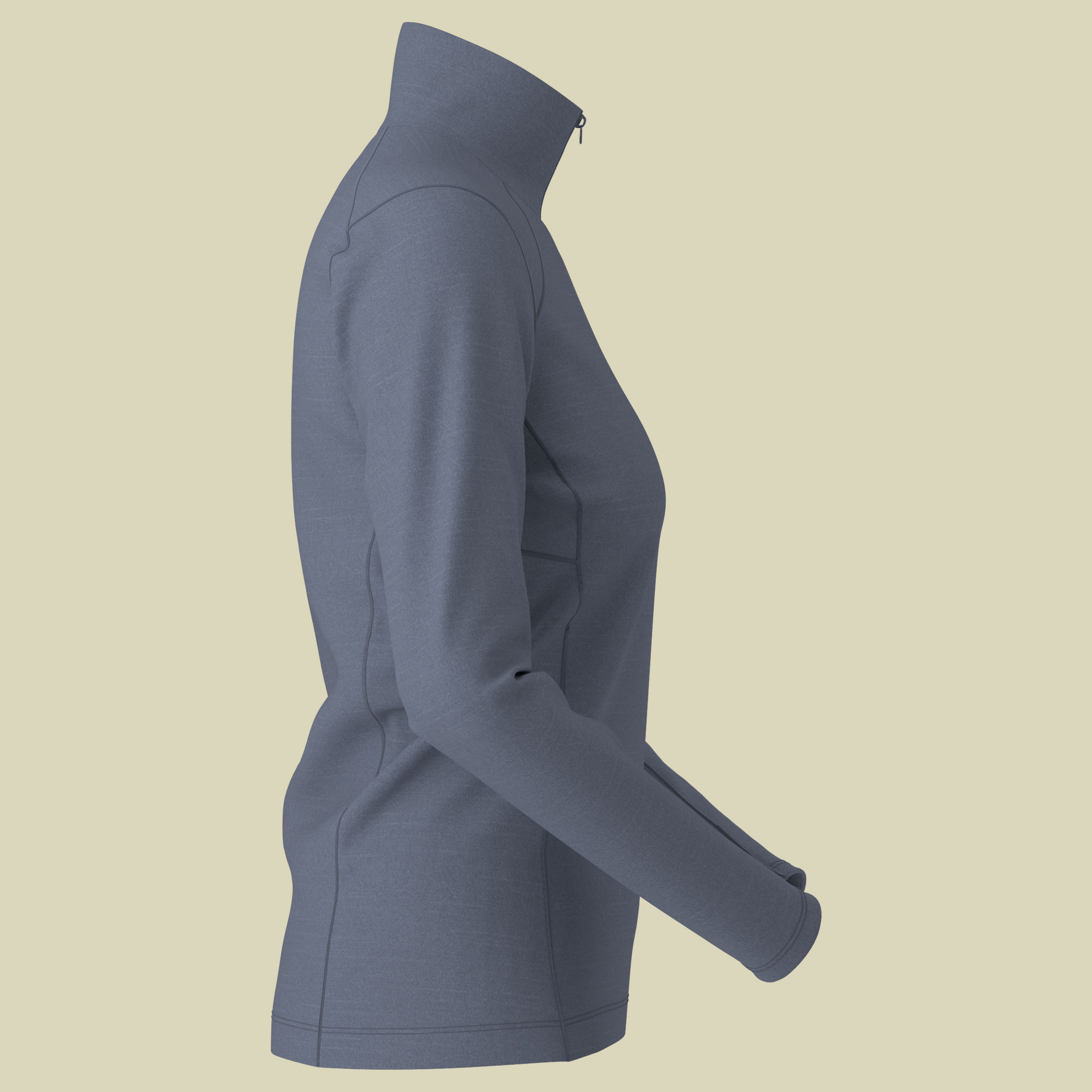 Rho Zip Neck Women blau S - stratus