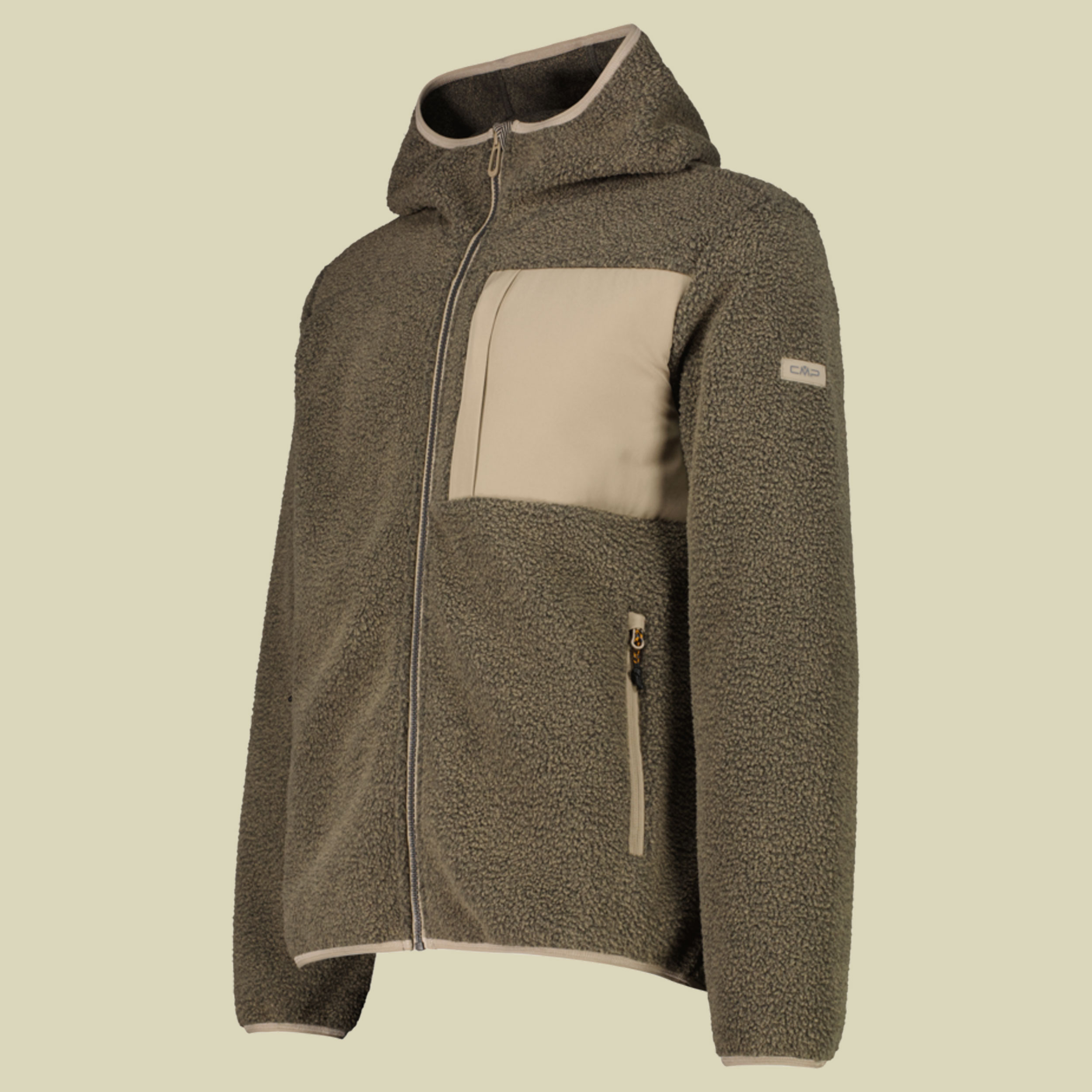 Jacket Fix Hood Teddy Fur Men 36P3087 54 beige - teak melange P727
