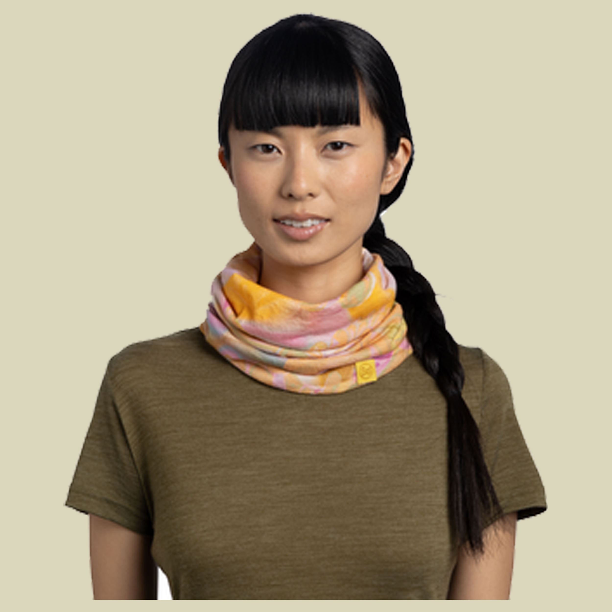 Merino Lightweight Digital Prints one size gelb - esmerald multi