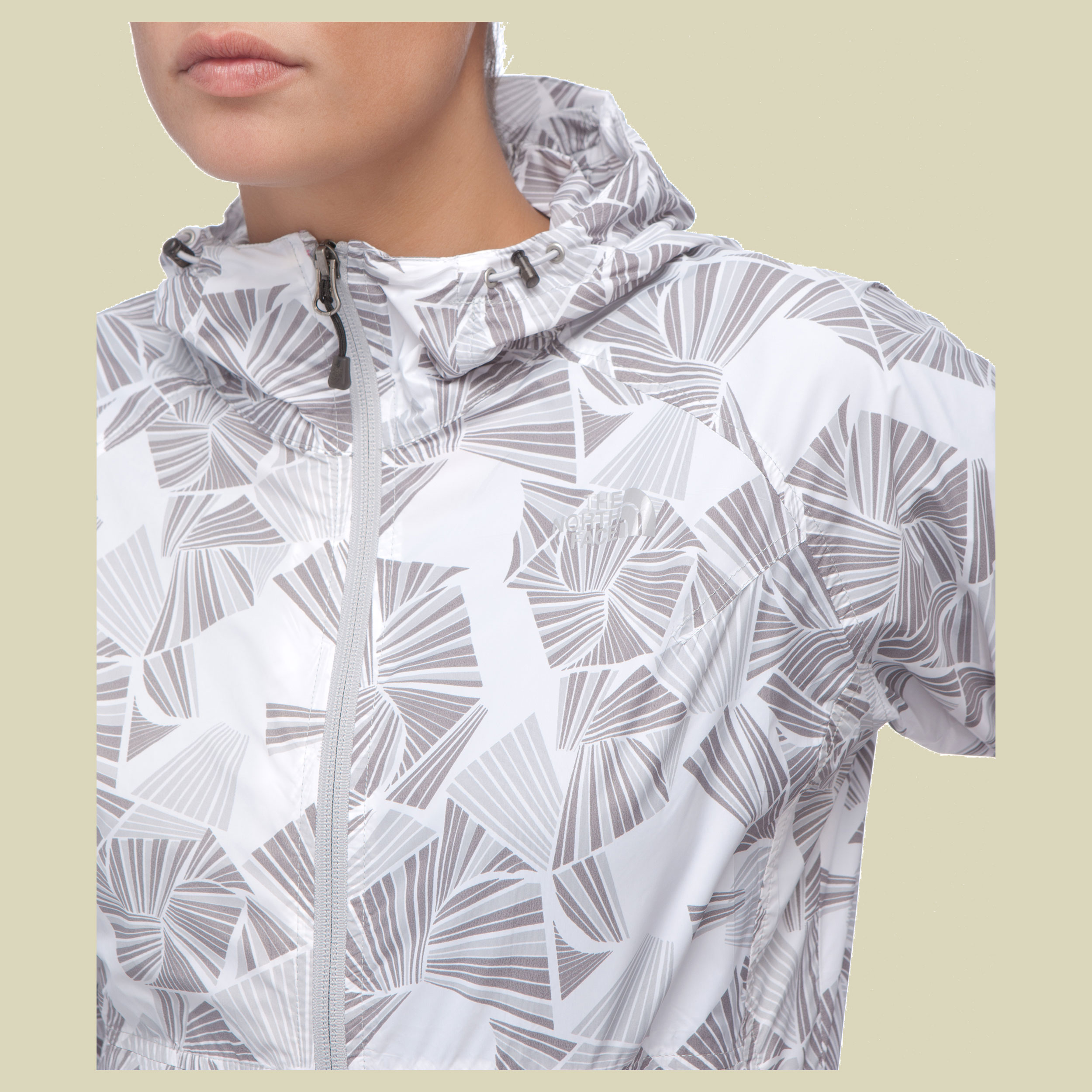 Flyweight Hoodie Women Größe L Farbe high rise grey fan print