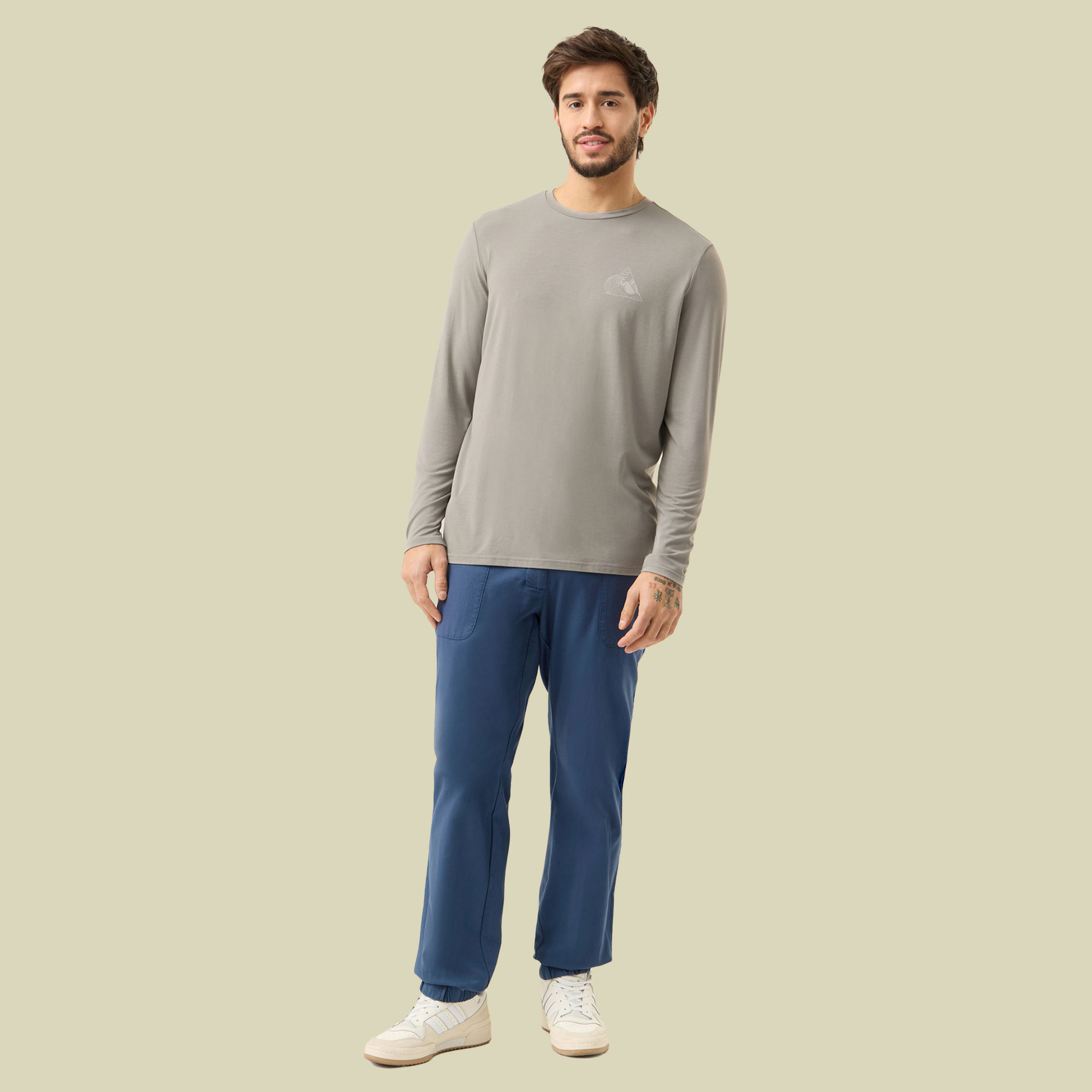 Perris Longsleeve Bamboo Man XXL grau - light grey