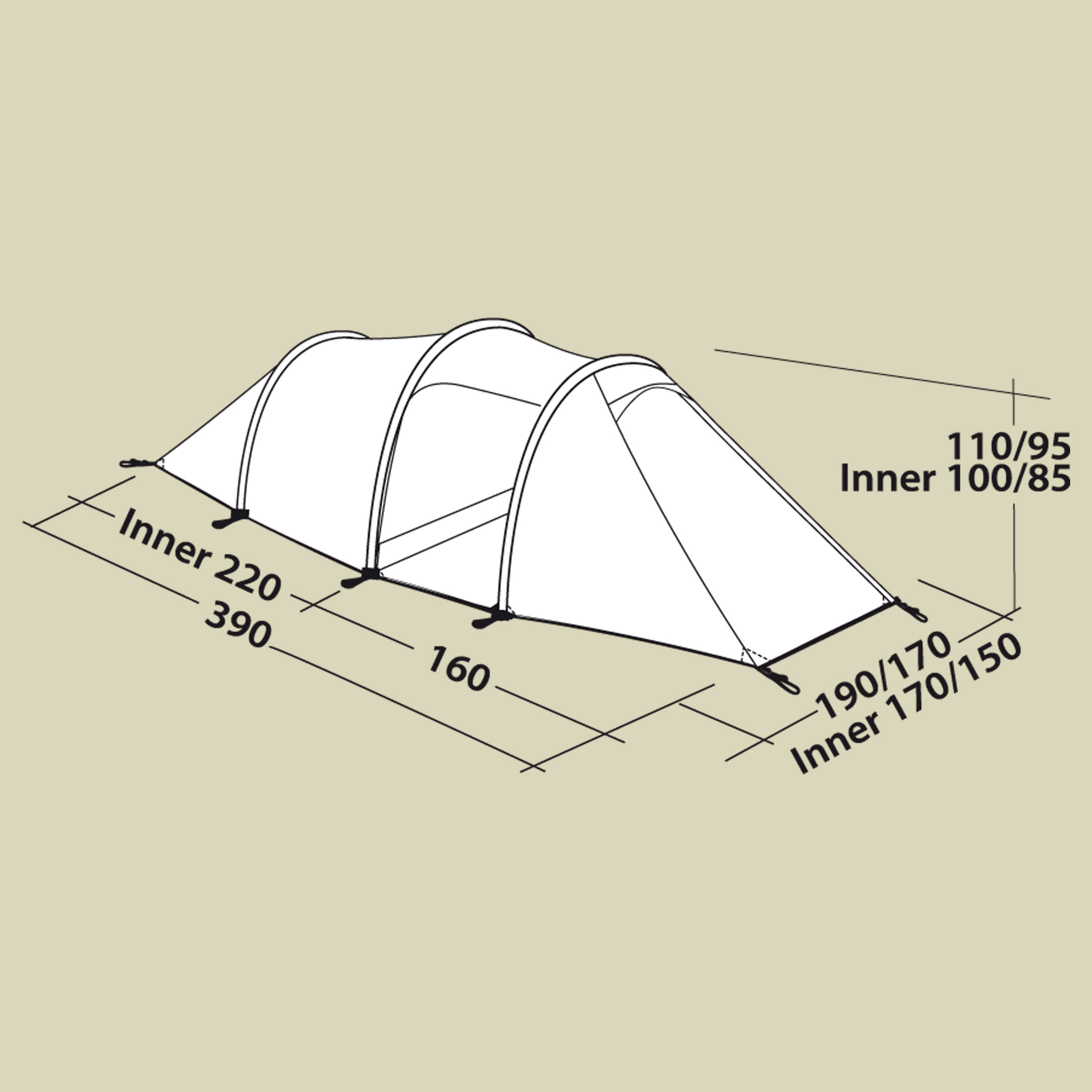 Pioneer 3EX 2022 3-Personenzelt Farbe: red