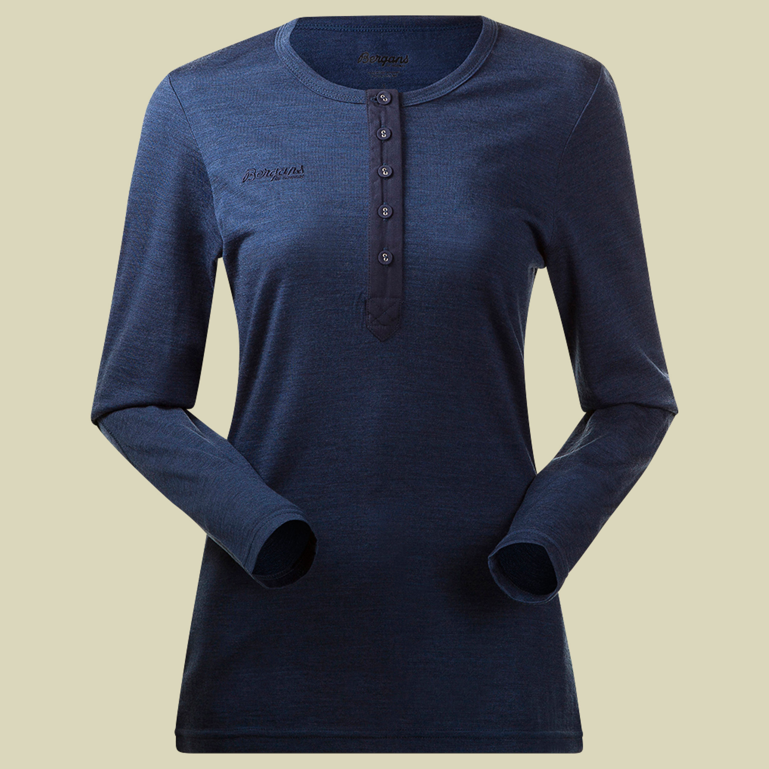 Henley Wool Lady Shirt Größe M Farbe navy melange