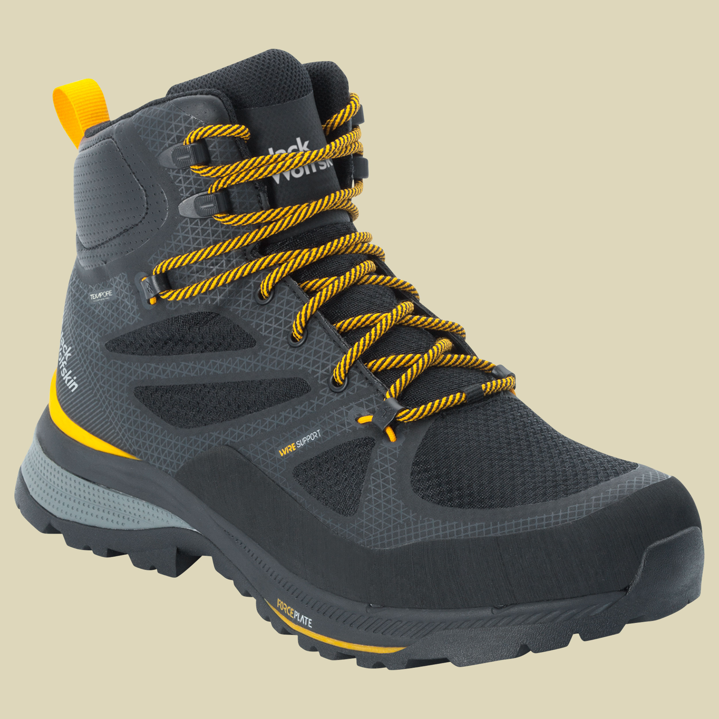 Force Striker Texapore Mid Men Größe 43 Farbe black/burly yellow XT