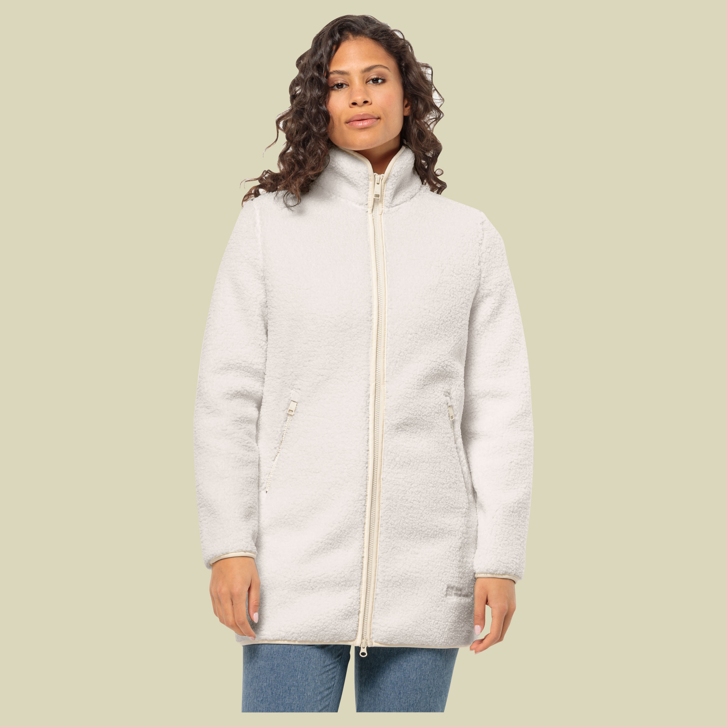 High Curl Coat Women Größe XXL Farbe cotton white