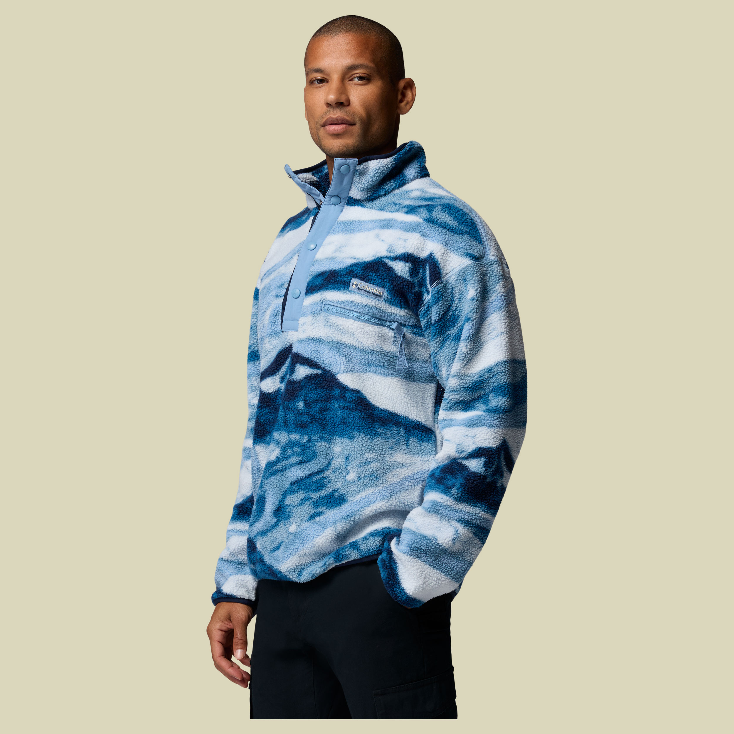 Helvetia II Printed Half Snap Fleece Men XL blau1 - rainy day summits