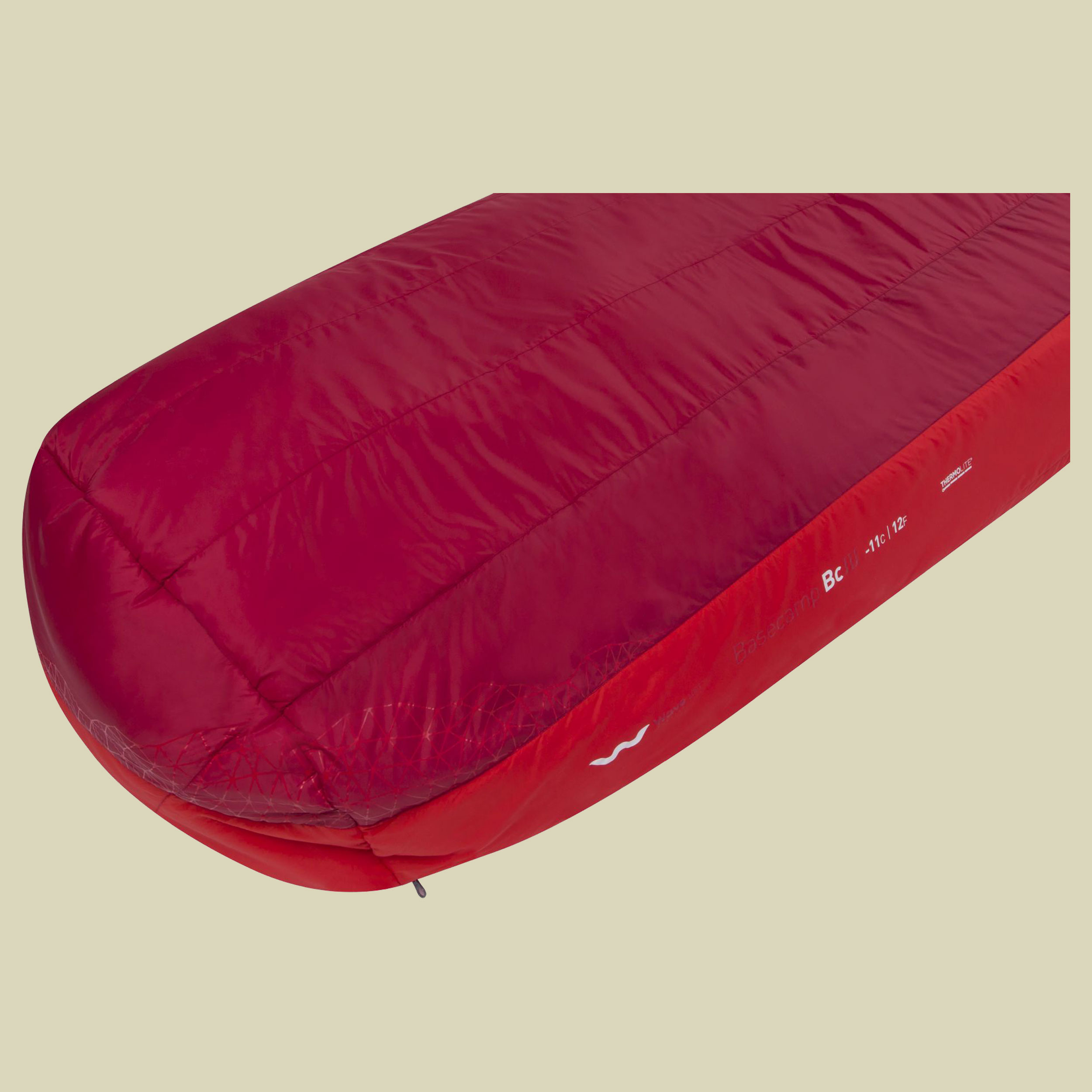 Basecamp BcIII bis Körpergröße 198 cm Farbe dark red/red, Reißverschluss links