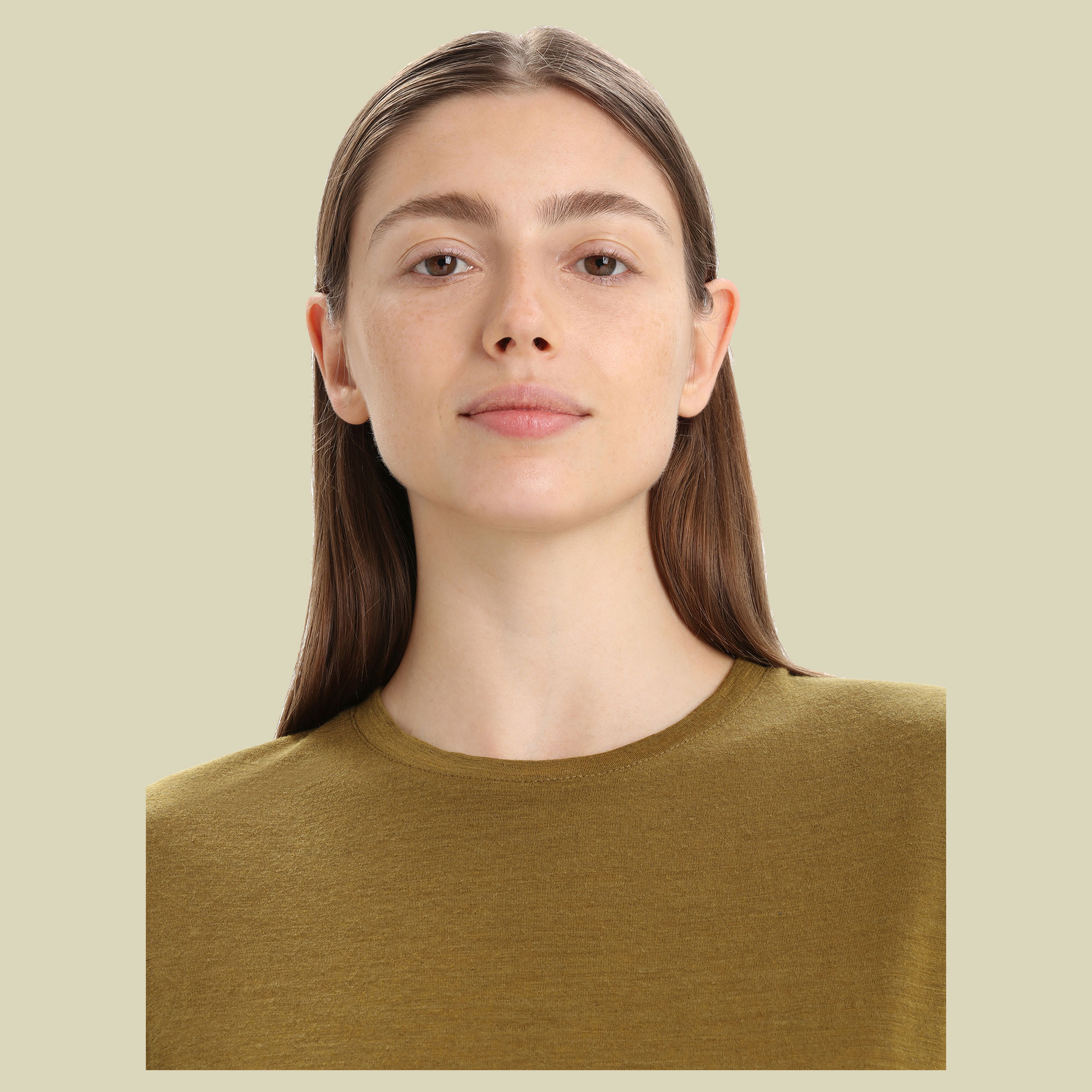 Merino Linen SS Tee Women Größe XL Farbe algae