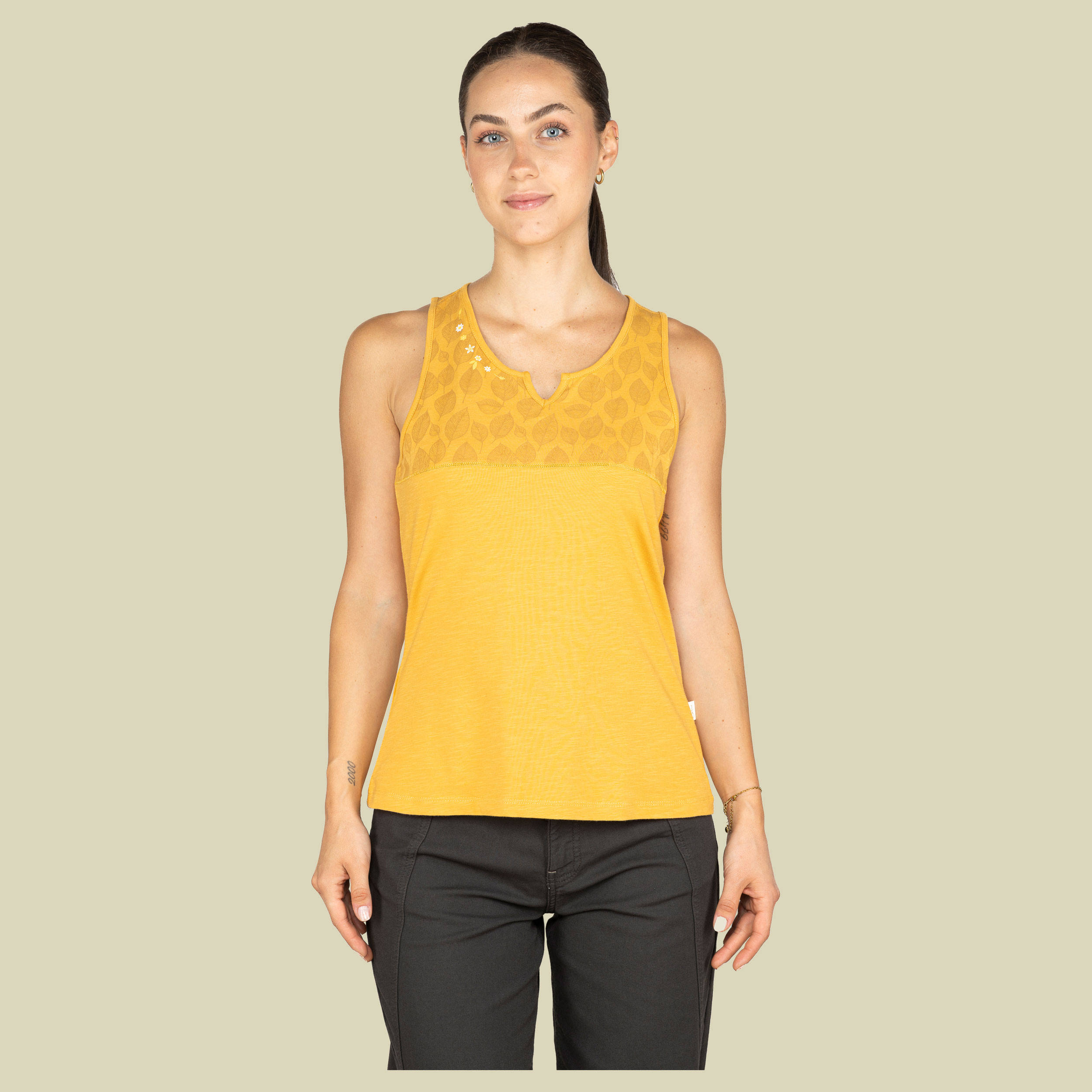 Korfu Leaves Women 38 gelb - Farbe ochre