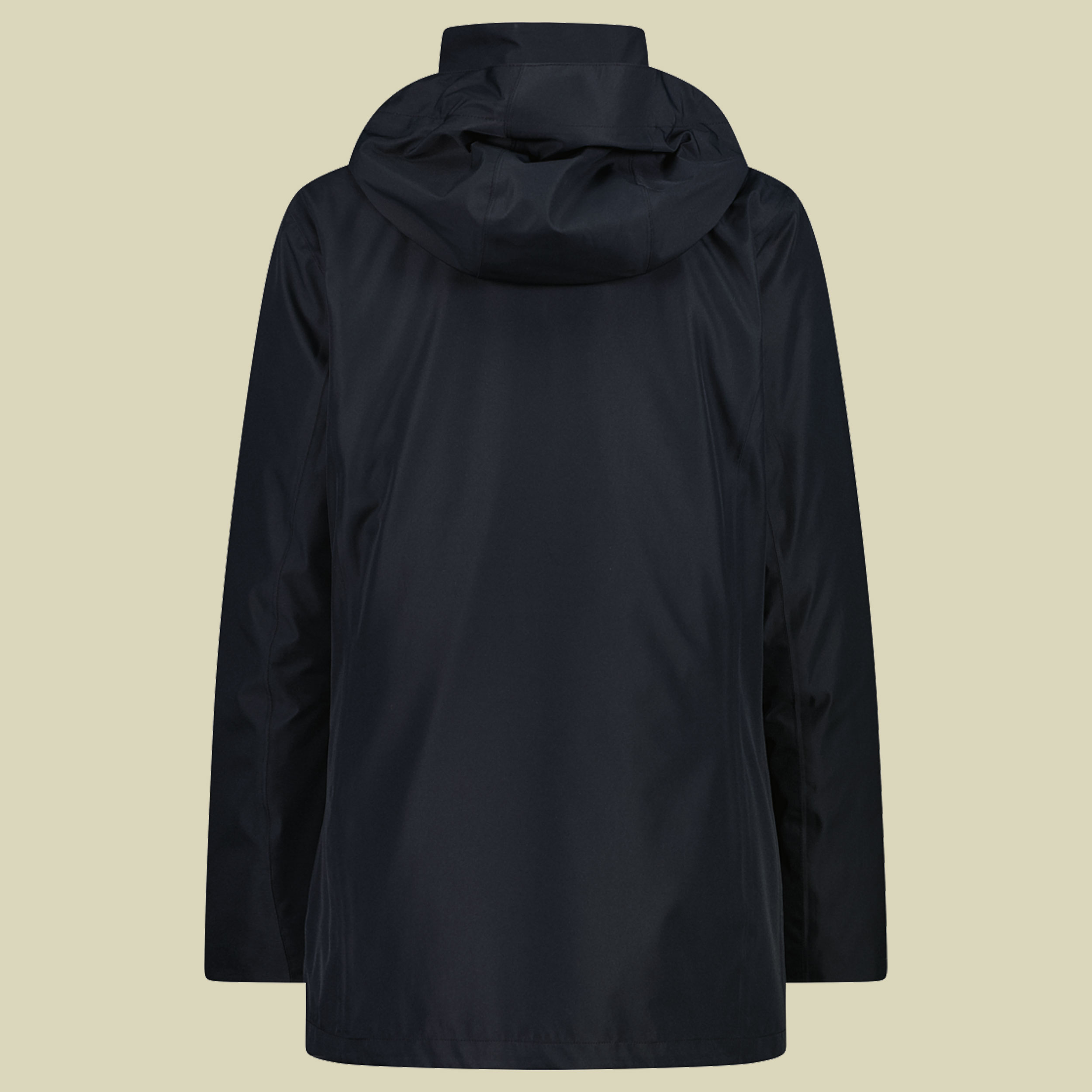 Woman Long Jacket Zip Hood Detachable Inn. Jacket 44 schwarz - Farbe black