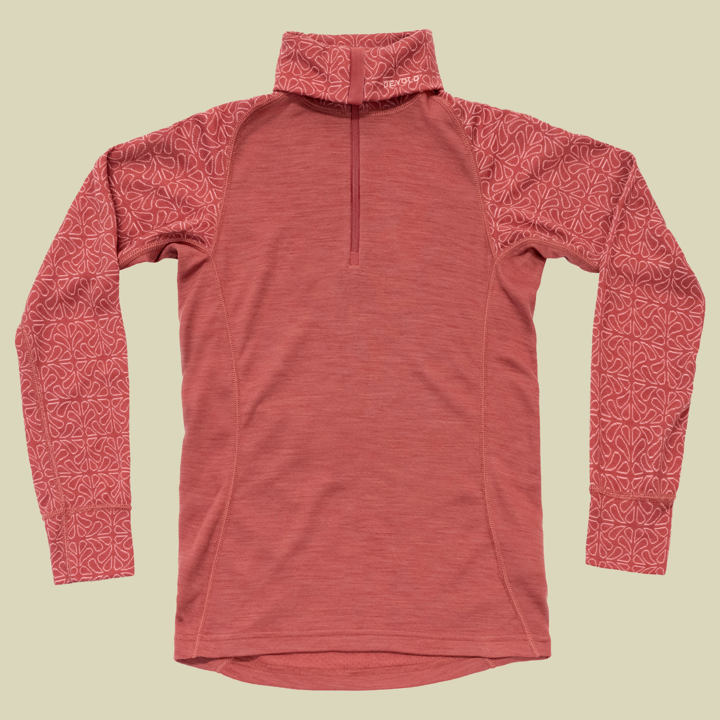 Duo Active Merino 205 Zip Neck Woman rot XL - marsala