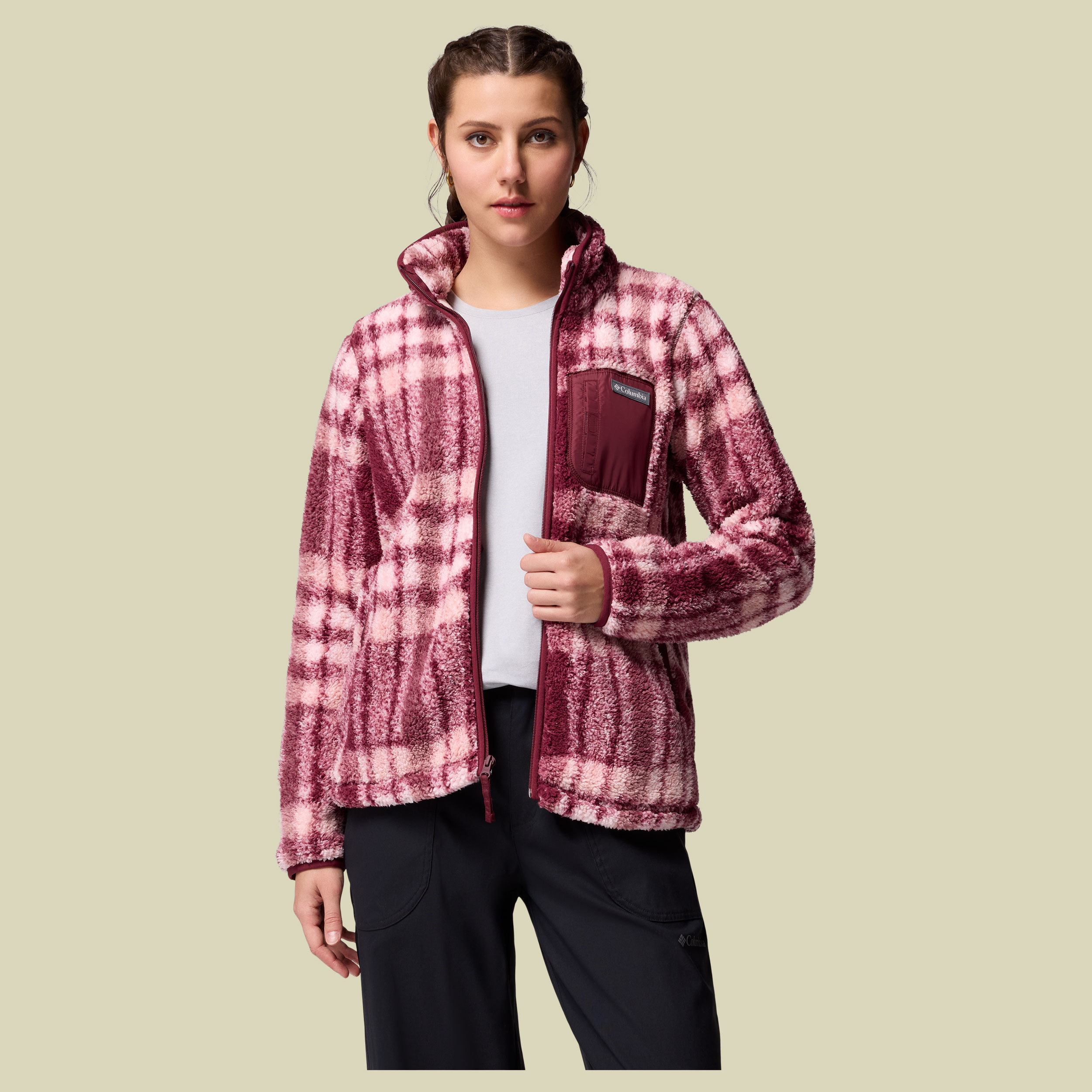 West Bend Print Full Zip II Women XS rot 2 - Farbe rich wine herringplaid