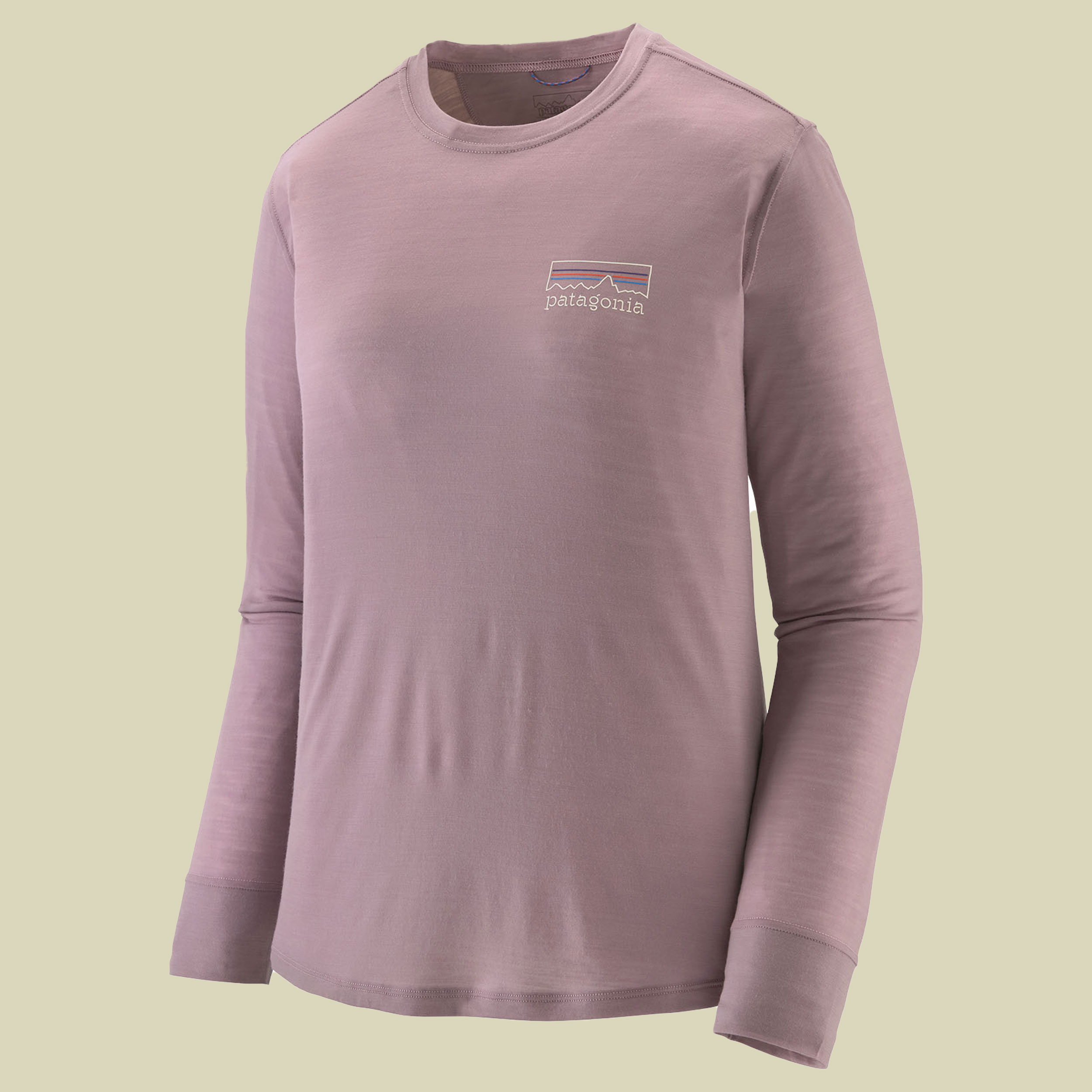 W’s L/S Cap Cool Merino Blend Graphic Shirt S lila - fitz roy strata-quiet violet