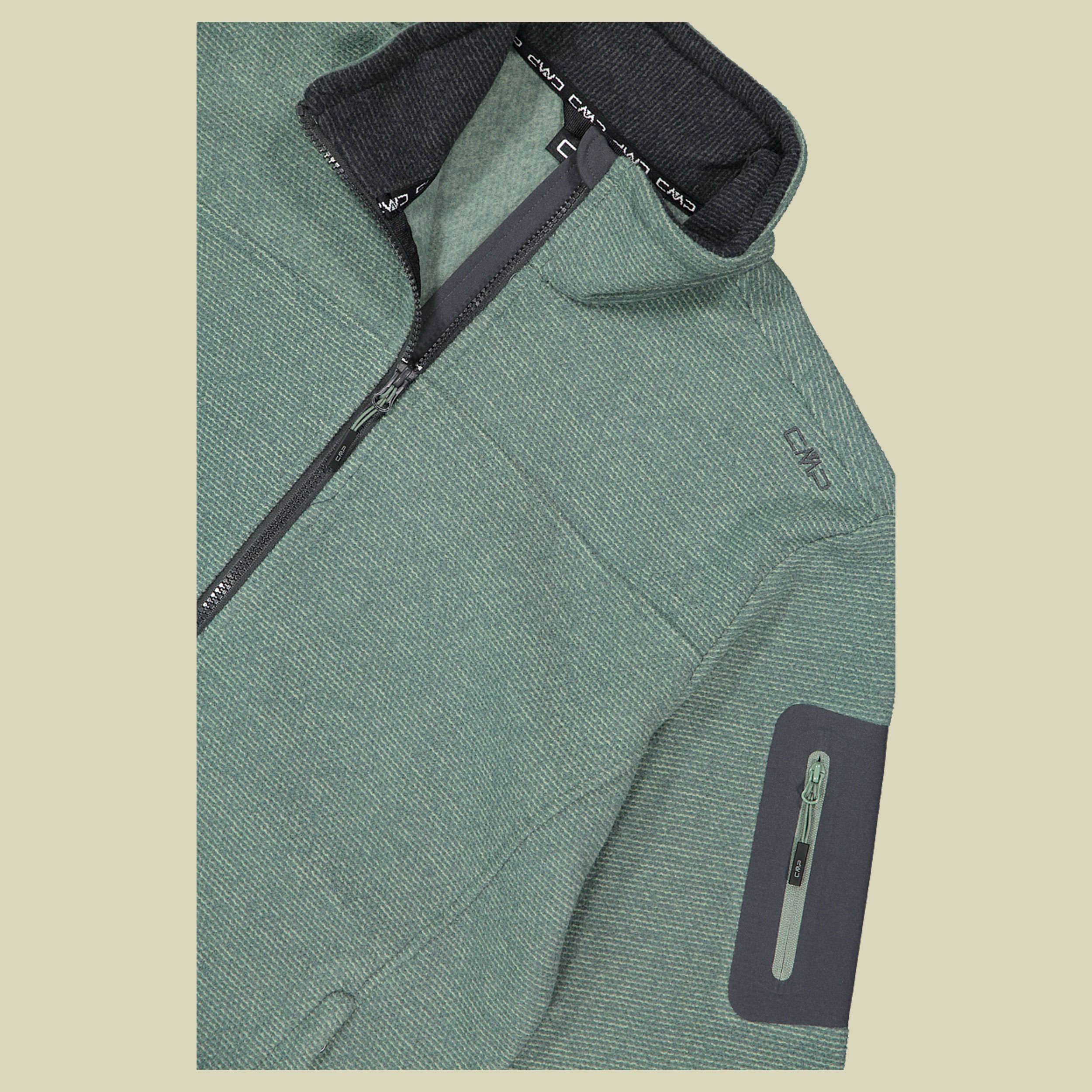 Man Jacket Knitted Jacquard 38H2237 grün 58 - Farbe musk