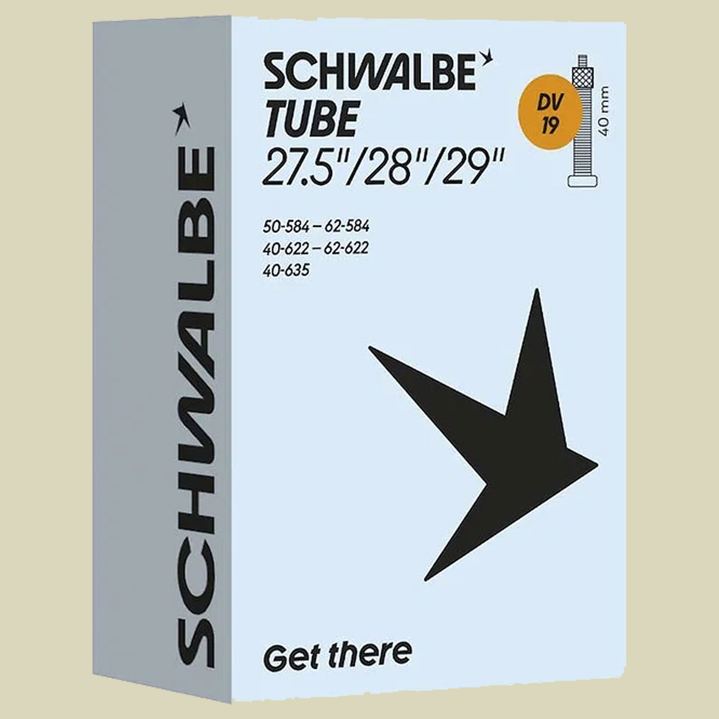 Schwalbe Fahrradschlauch DV Ventil Nr. 19 27,5"/28"/29" 40mm 40/62-584/635