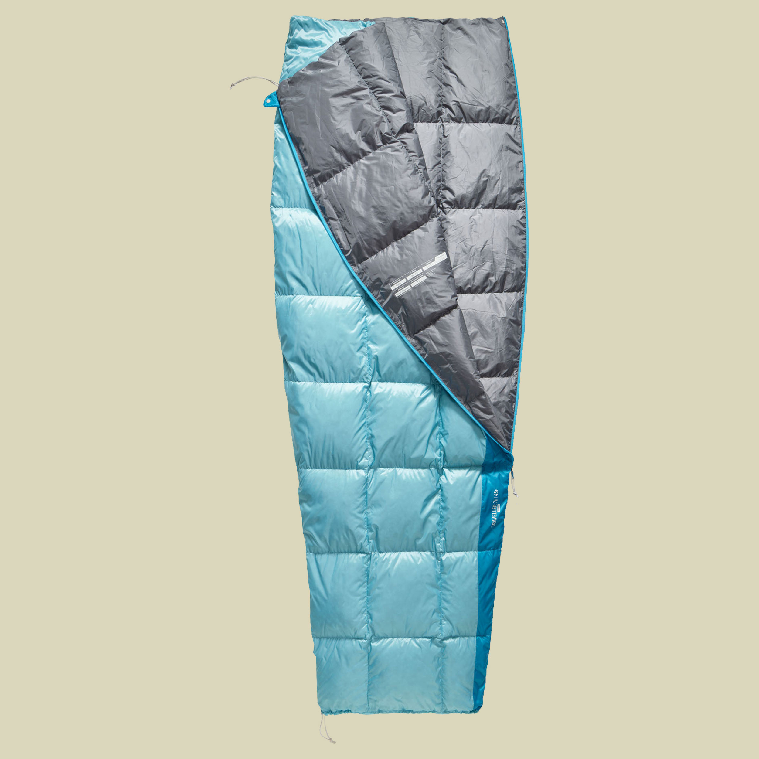 Traveller 7C Down Sleeping Bag 198 cm blau - long aqua sea blue