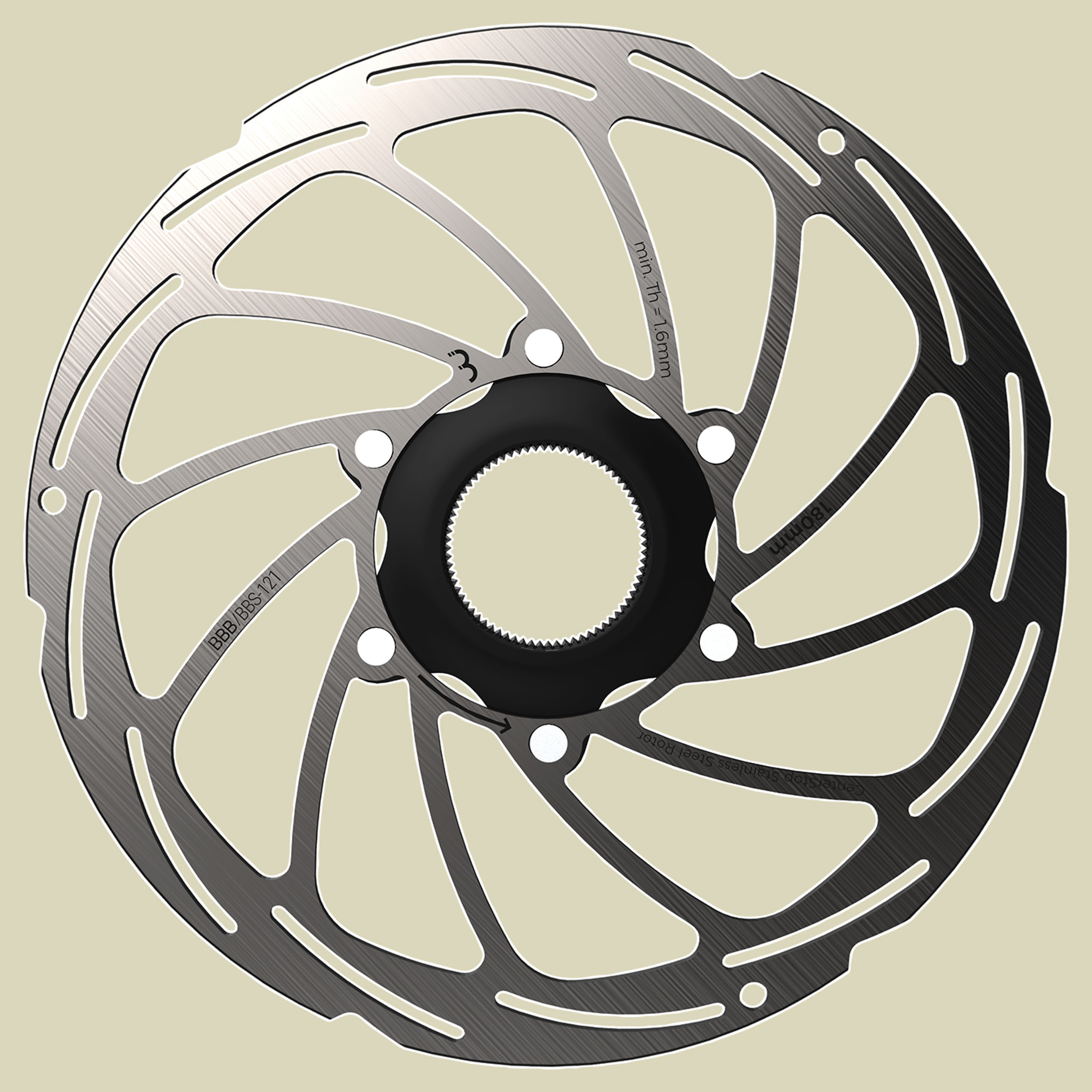 BBS-121 Bremsscheibe CenterStop 180 mm Farbe silber