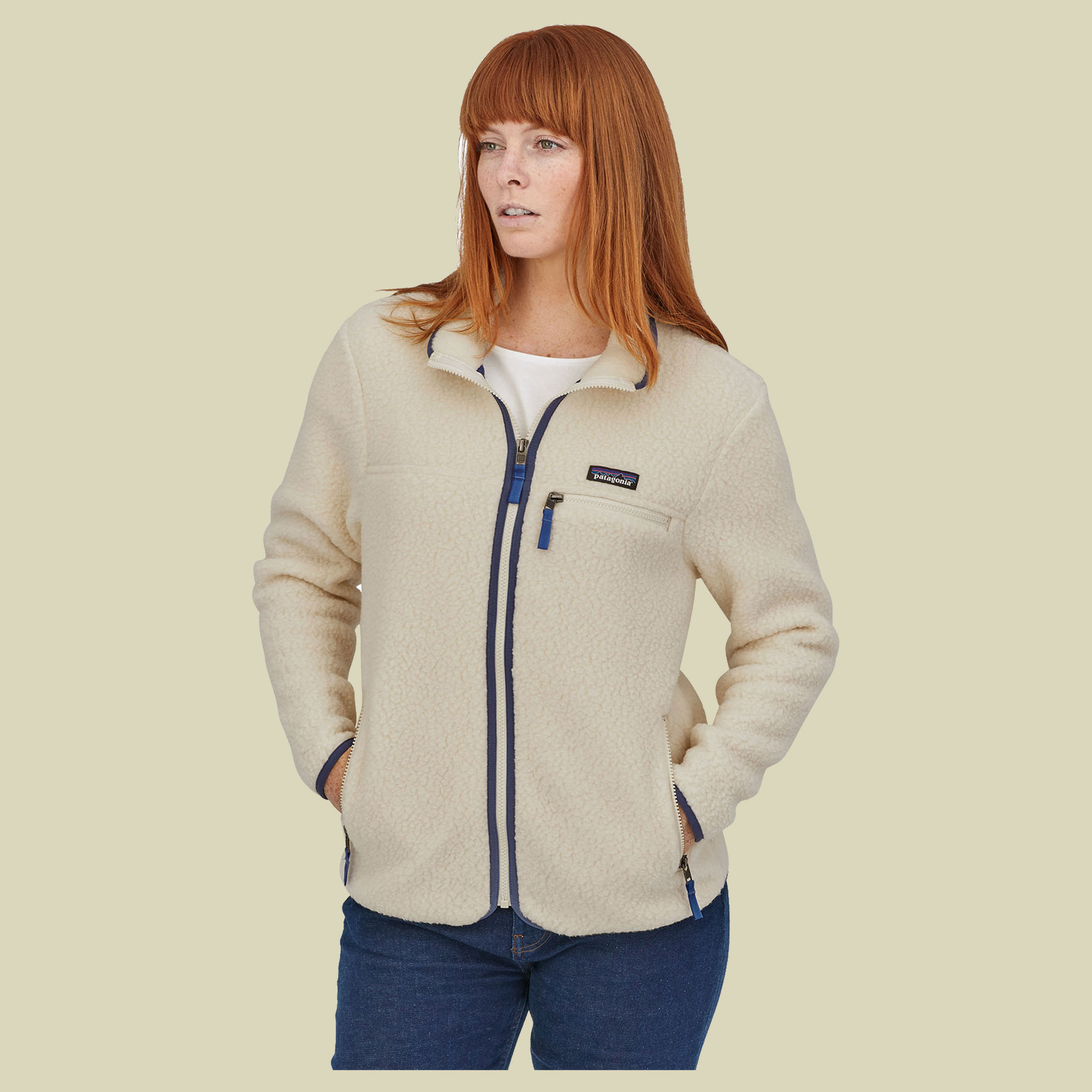 Retro Pile Jacket Women Größe XL Farbe natural