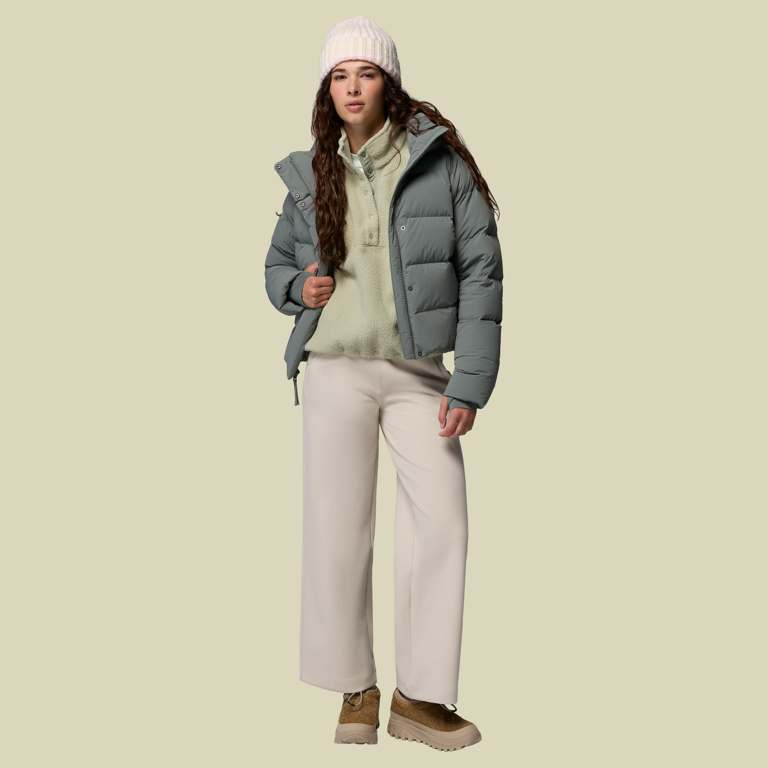 Amaze Puff Hooded Jacket Women S grau- sedona sage