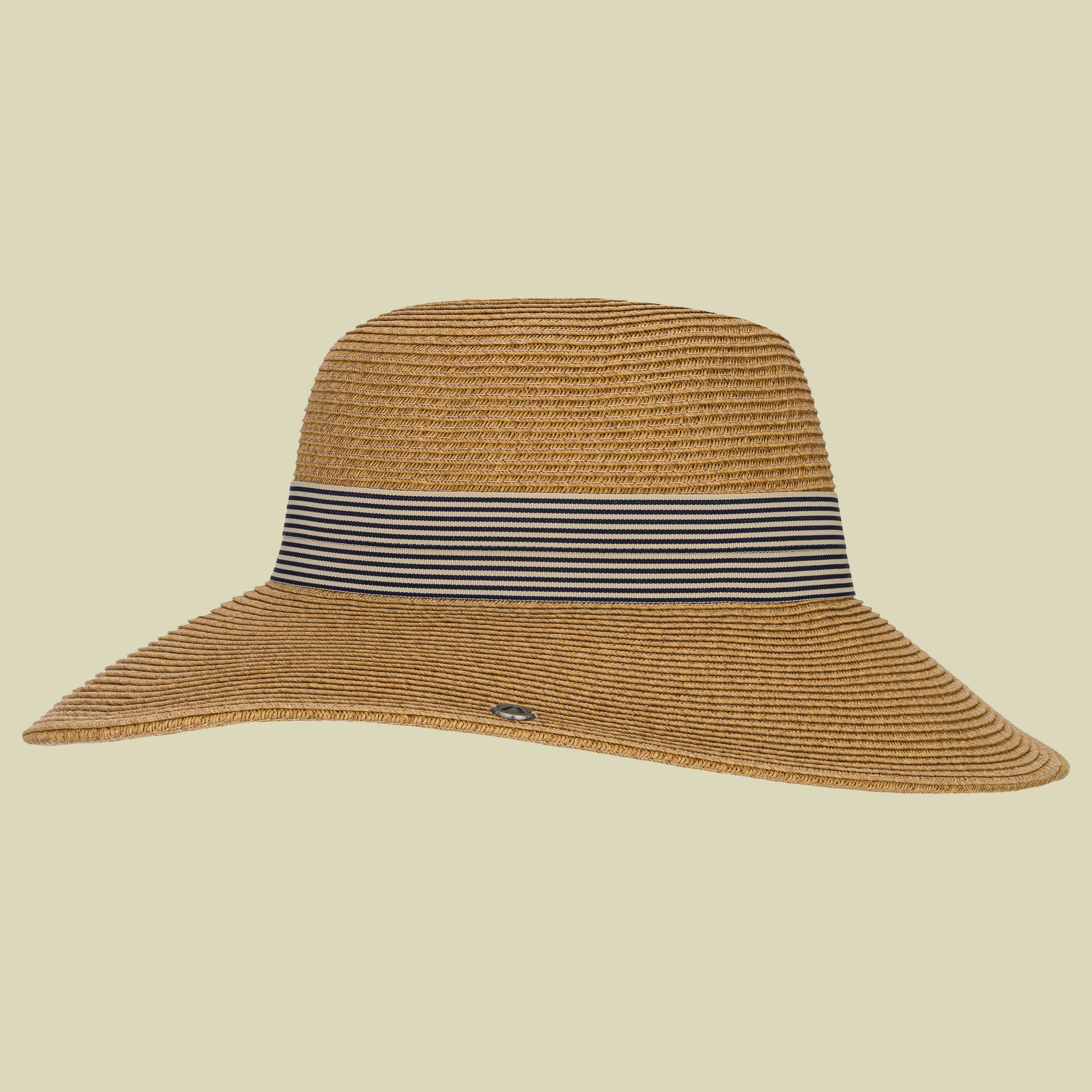 P.A.C. Kellii Classic Straw Hat Women S/M beige - dark beige - striped sailor bow