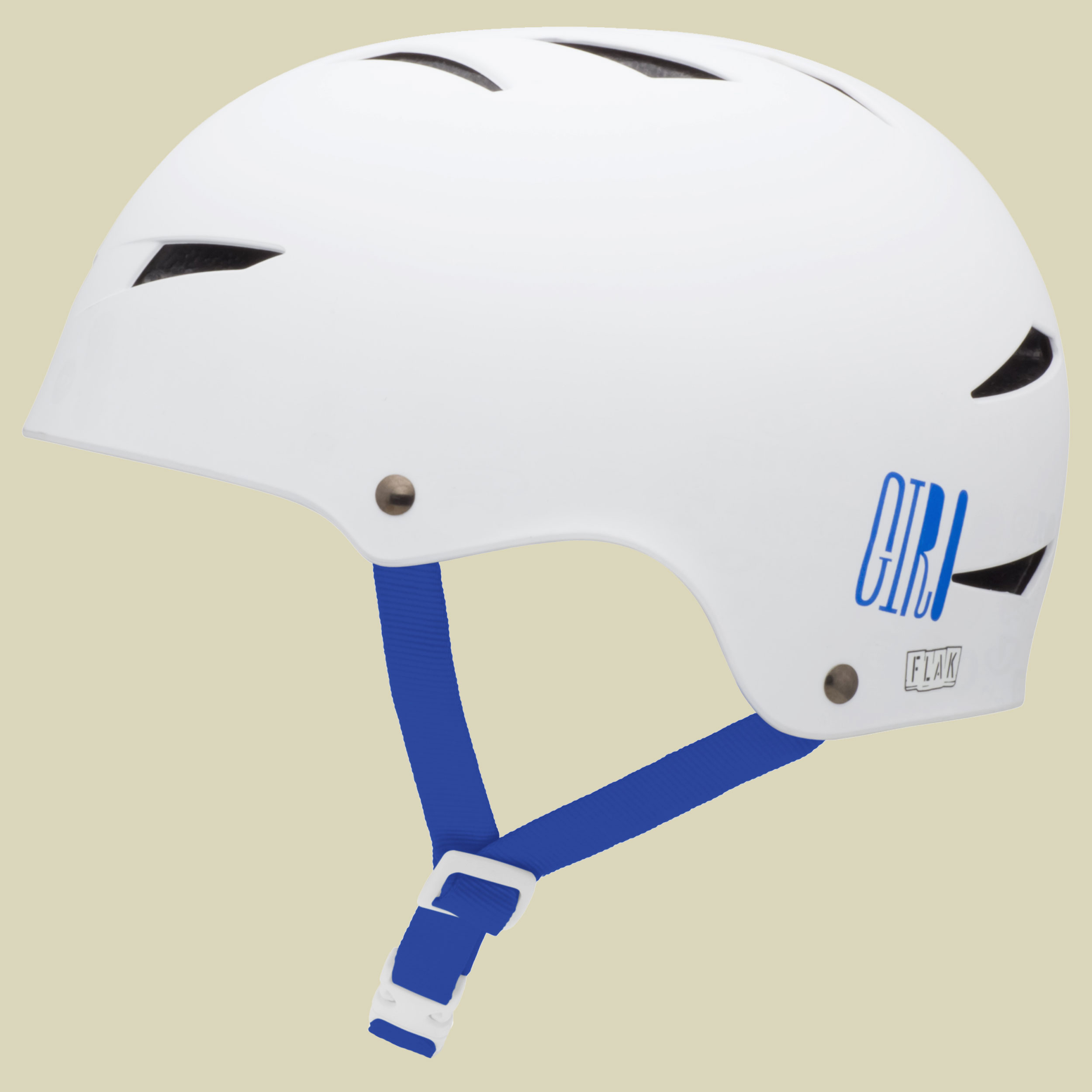 Flak Kopfumfang M 55-59 cm Farbe matte white/blue logos