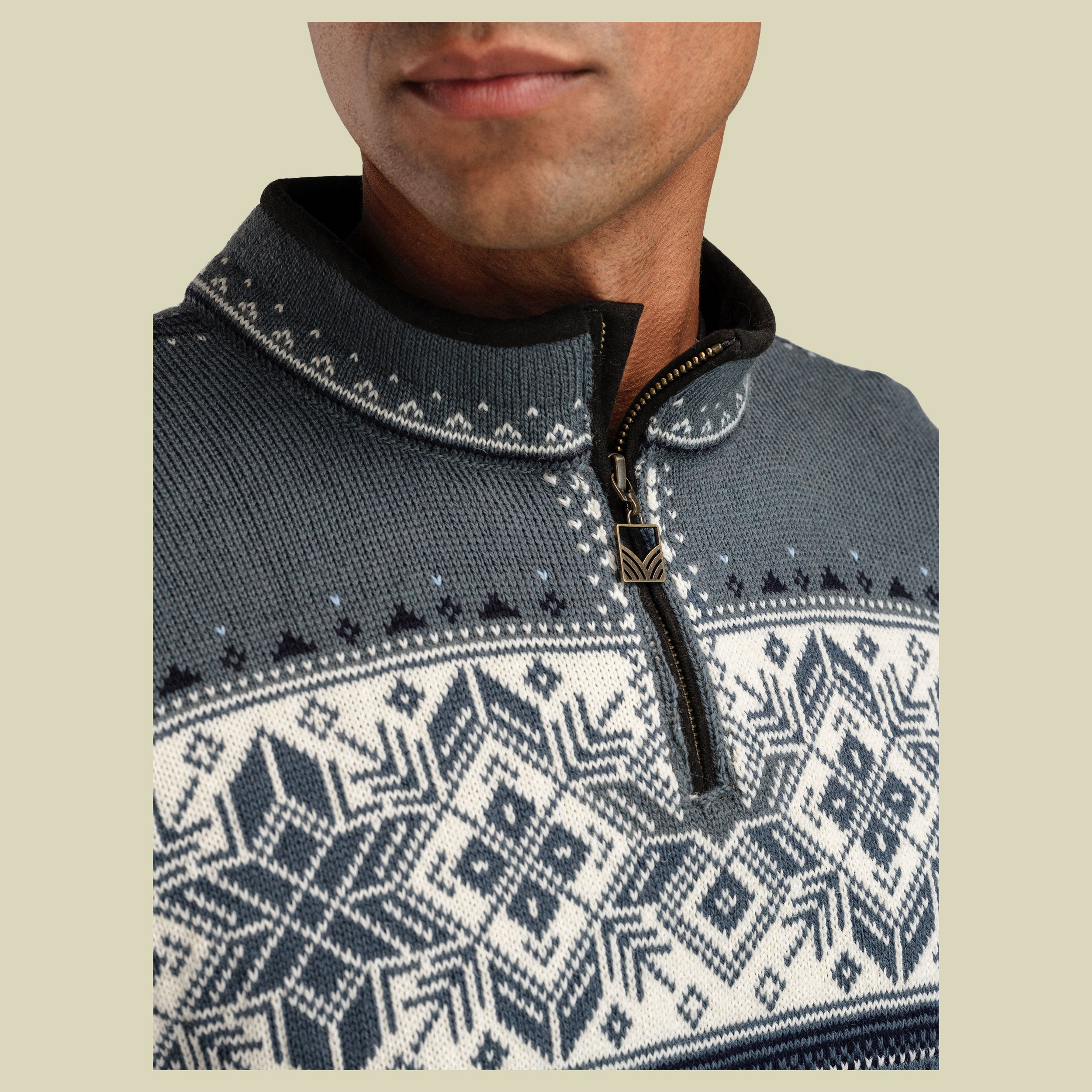 Blyfjell Sweater Men grau XL - steel/off white/navy