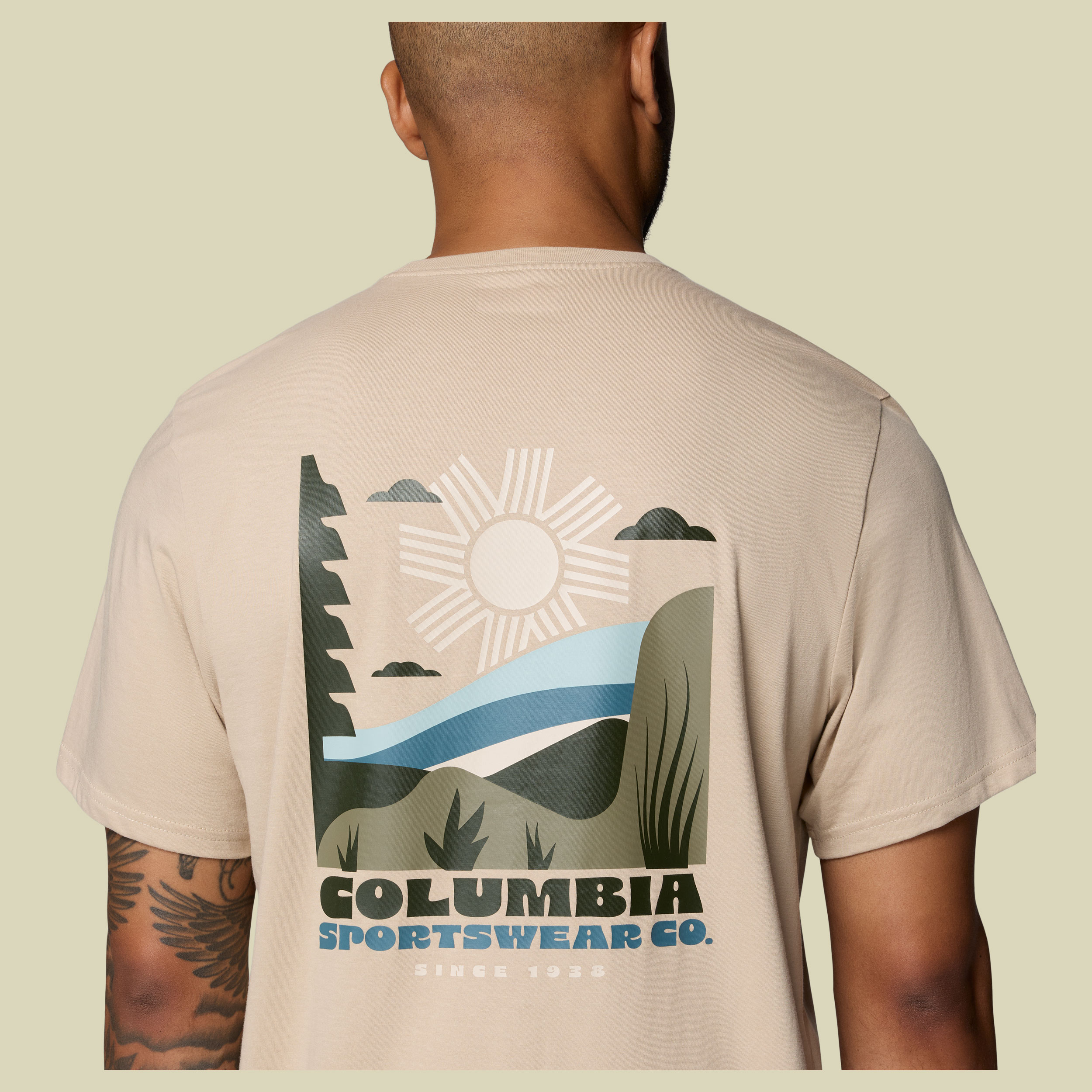 CSC Outdoor Back Graphic T-Shirt Men L braun - ancient fossil