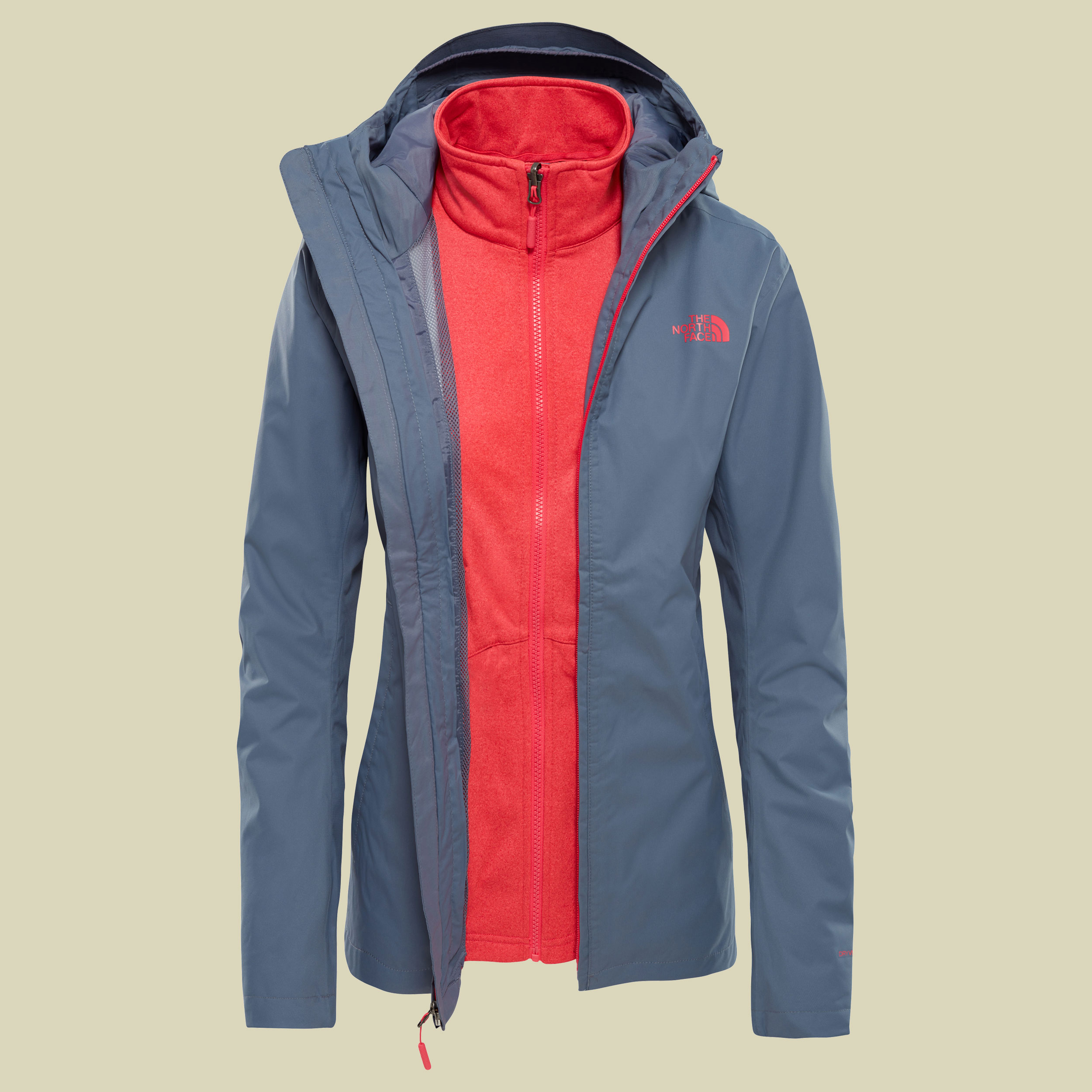 Tanken Triclimate Jacket Women Größe XL Farbe grisaille grey/atomic pink