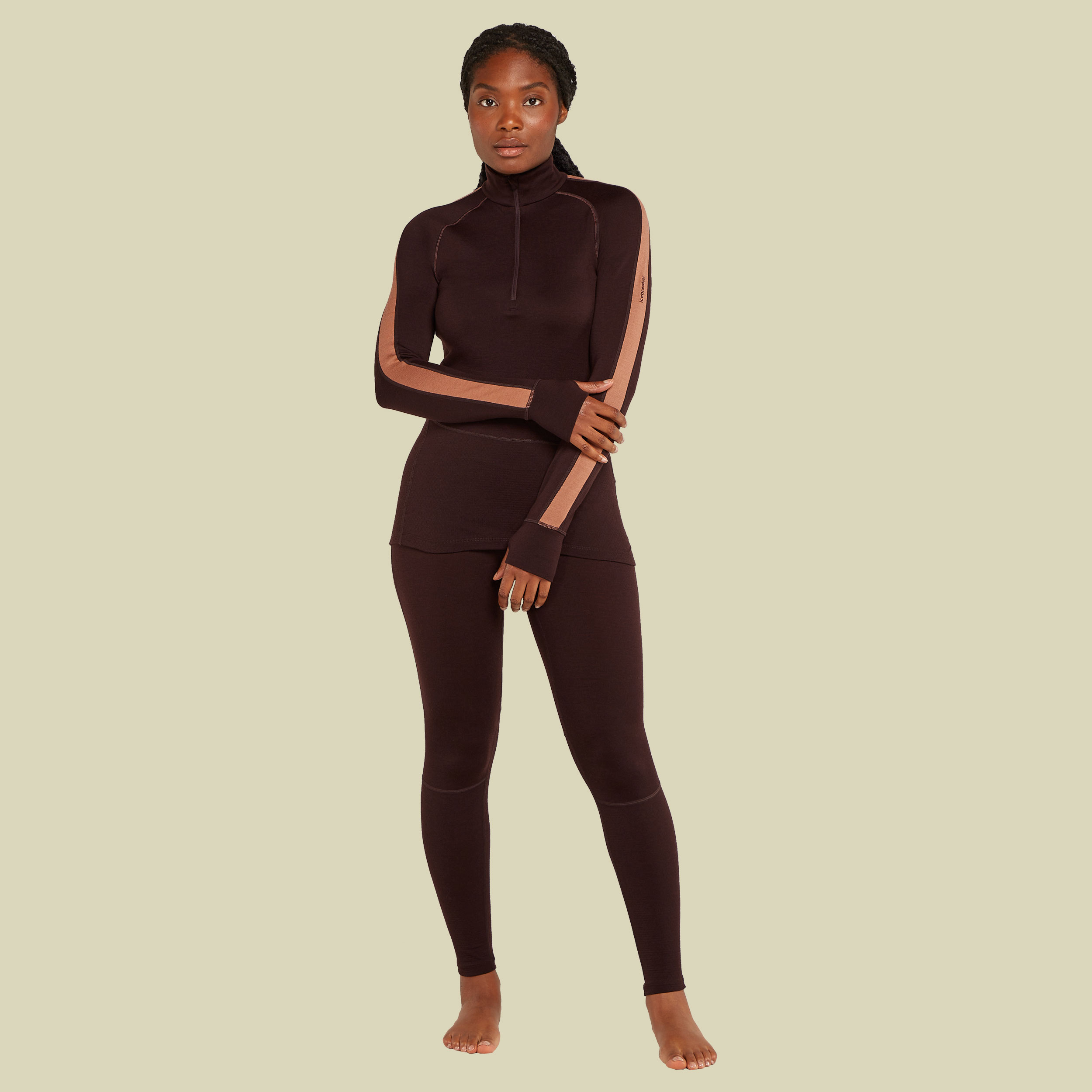 ZoneKnit 260 LS Half Zip Women L braun - bittersweet/cedar wood/cb