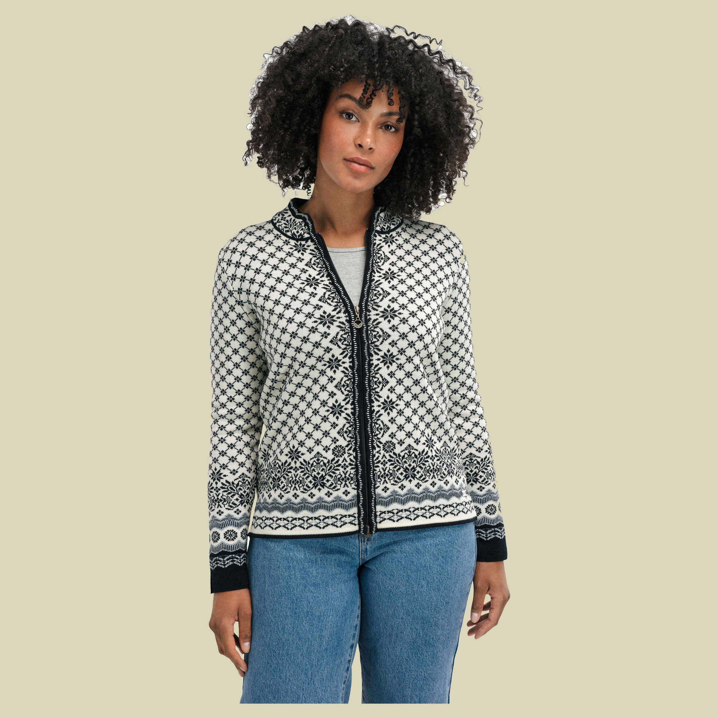 Solfrid Jacket Women XL grau - off white/black/schiefer