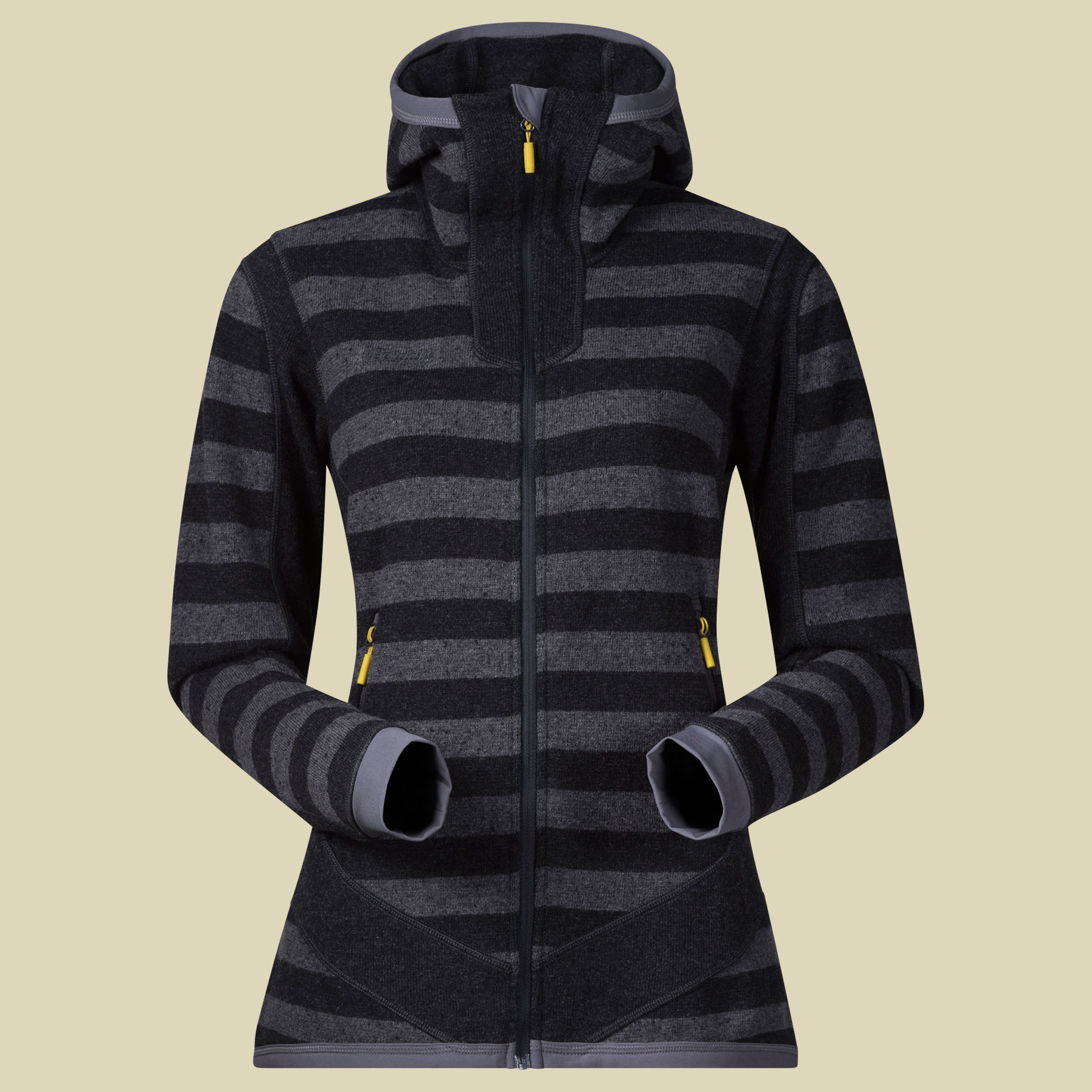 Hollvin Wool Lady Jacket Größe M Farbe solid charcoal/solid dark grey stripes