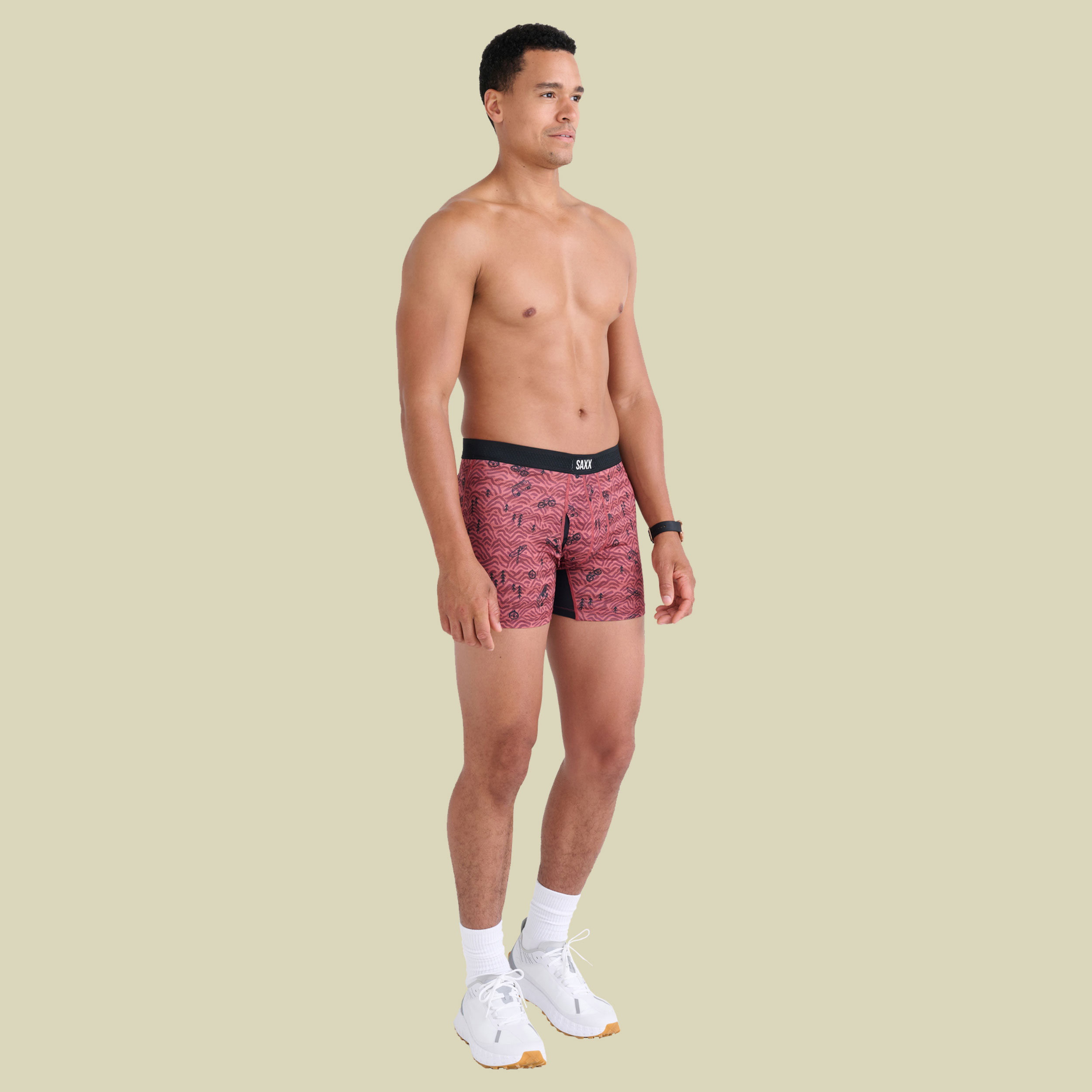 Droptemp Cooling  Mesh Boxer Brief Fly rot M - head for the hills- red