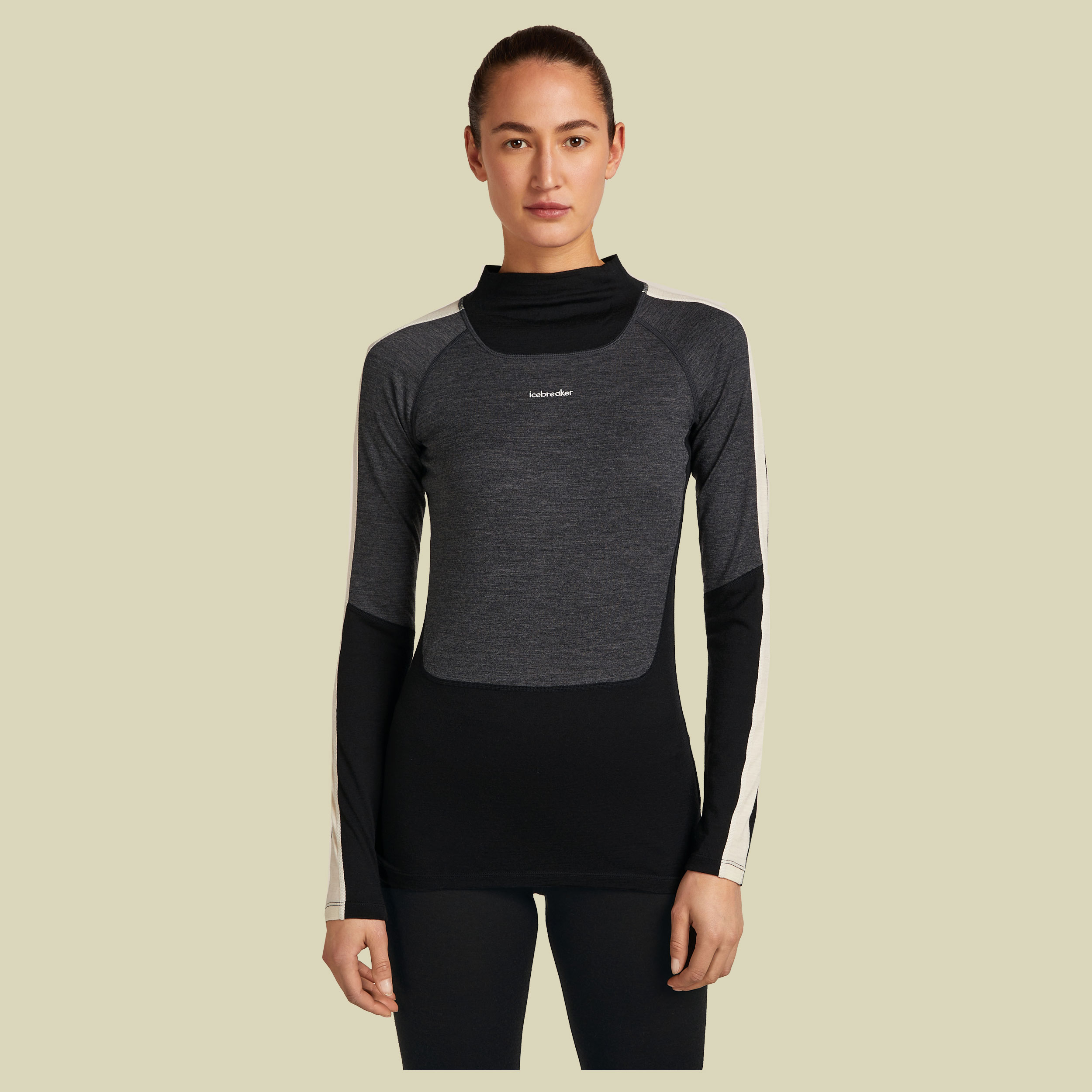 Merino 200 Oasis+ LS High Neck Women Merino 200 Oasis+ LS High Neck Women XL grau - black/jet hthr/undyed/CB