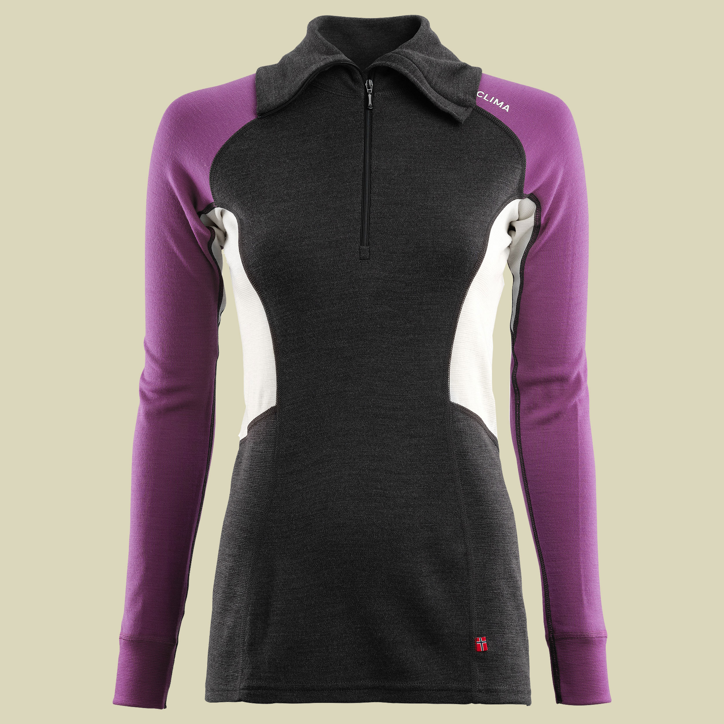 WarmWool Polo Women Größe L  Farbe marengo/sunset purple/nature