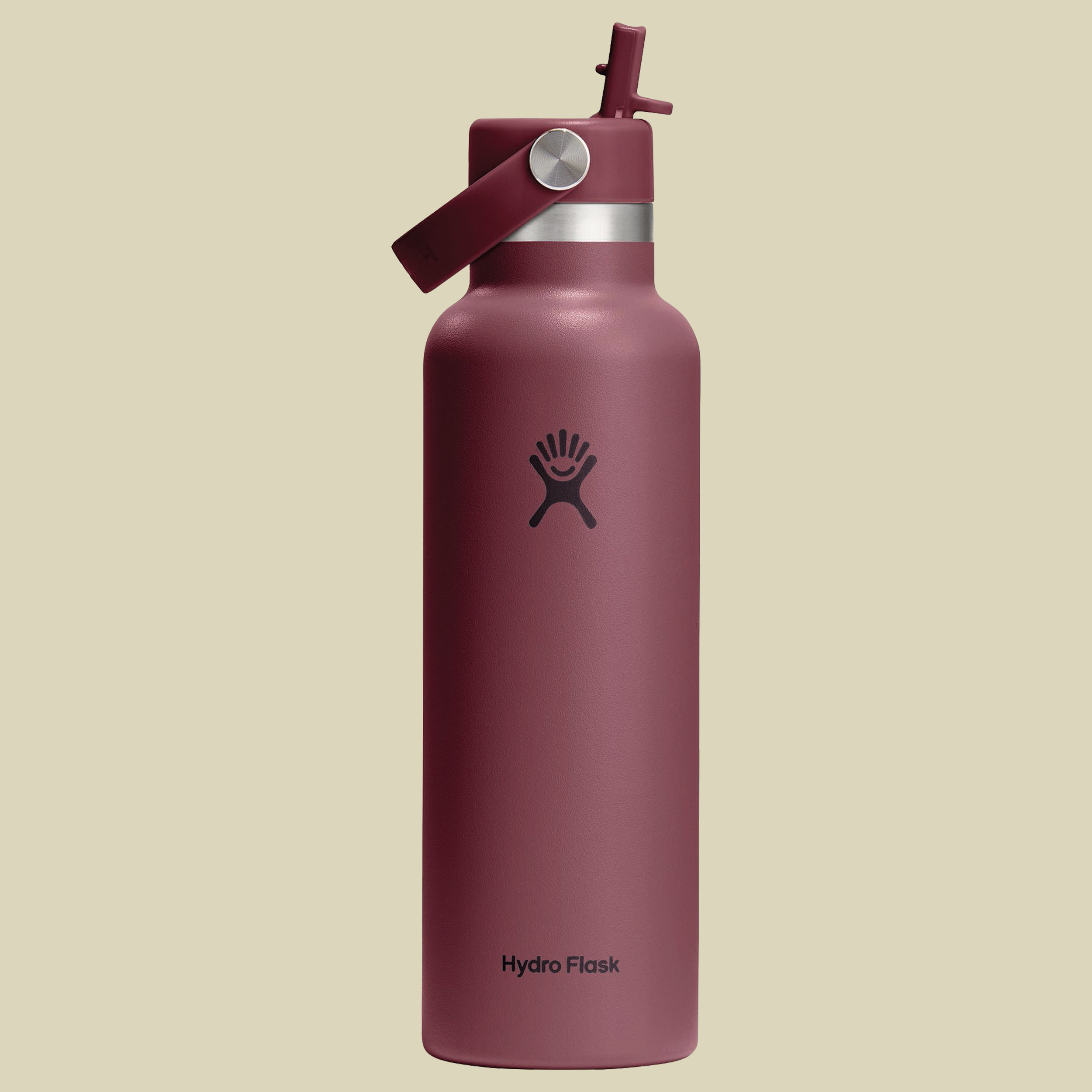 Hydro Flask 21 oz Standard Mouth w. Flex Straw Cap rot 621 - burgundy