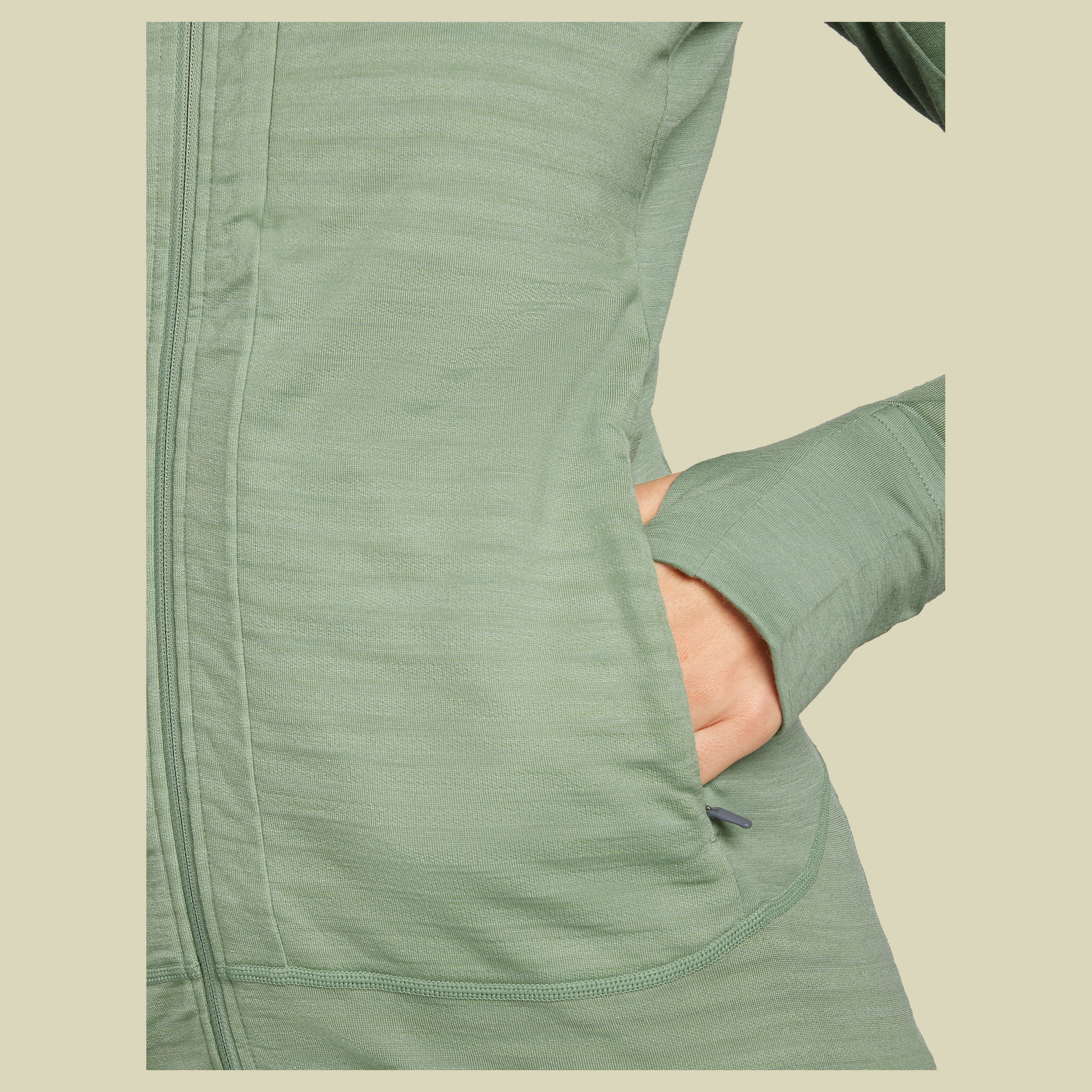 Merino Blend 300 RealFleece™ Descender LS Zip Hoodie Women XL grün - seaglass