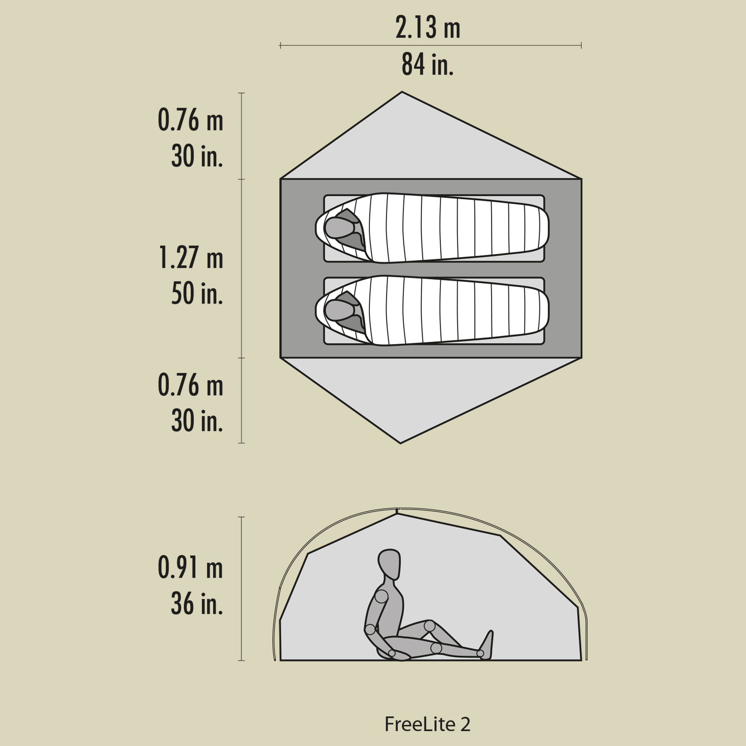 FreeLite 2 2-Personen-Zelt Farbe green