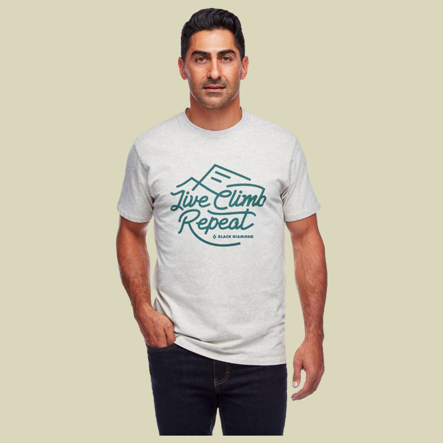 Live Climb Repeat Tee Men Größe M  Farbe birch heather