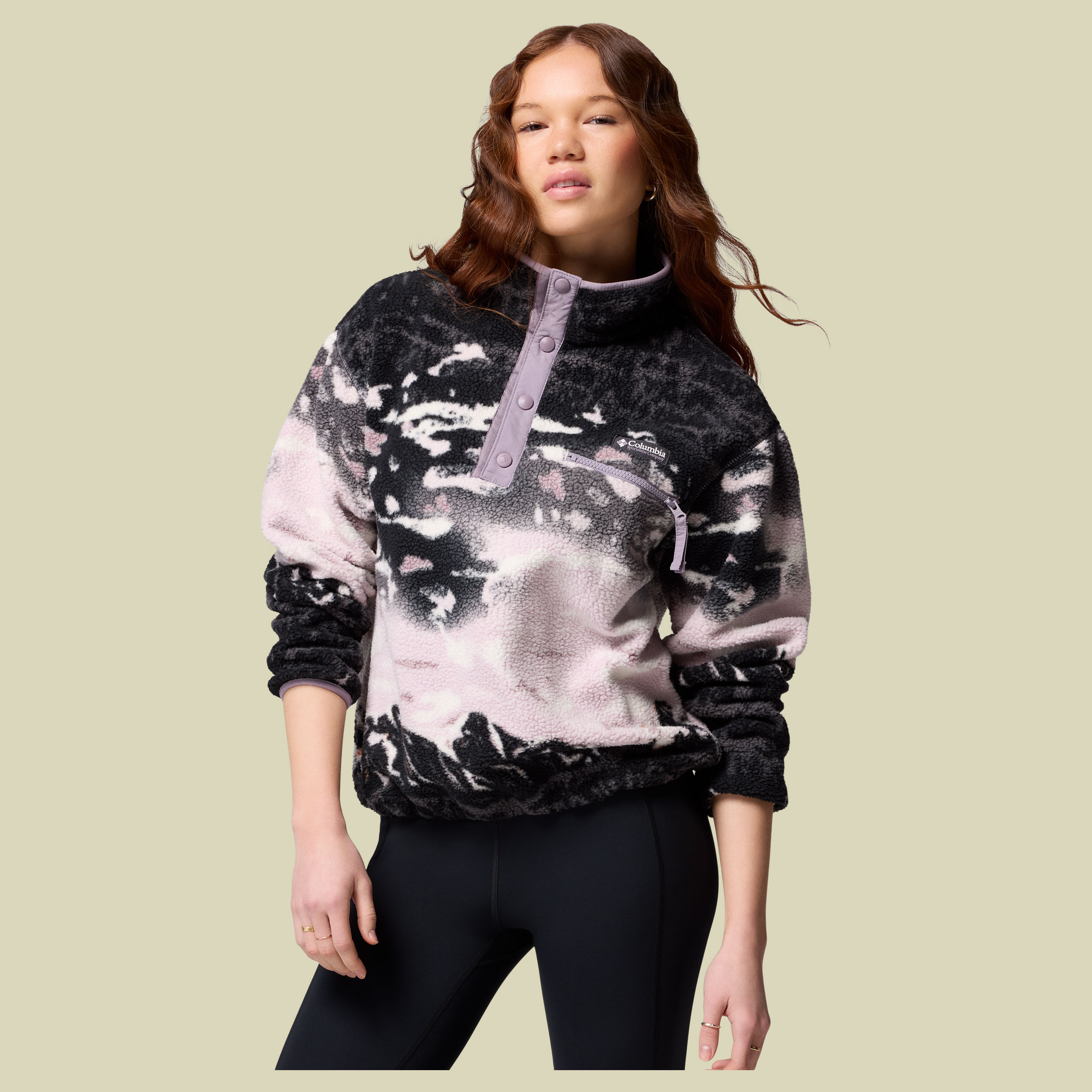 Helvetia II Printed Cropped Half Snap Women XS mehrfarbig dunkelbraun - Farbe shale purple sisters