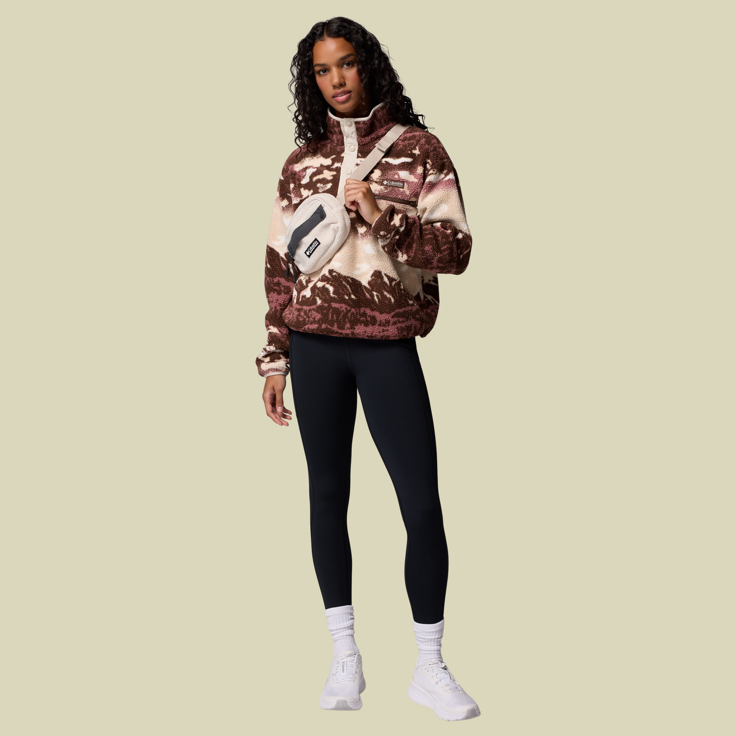 Helvetia II Printed Cropped Half Snap Women XS mehrfarbig braun - Farbe tobacco sisters