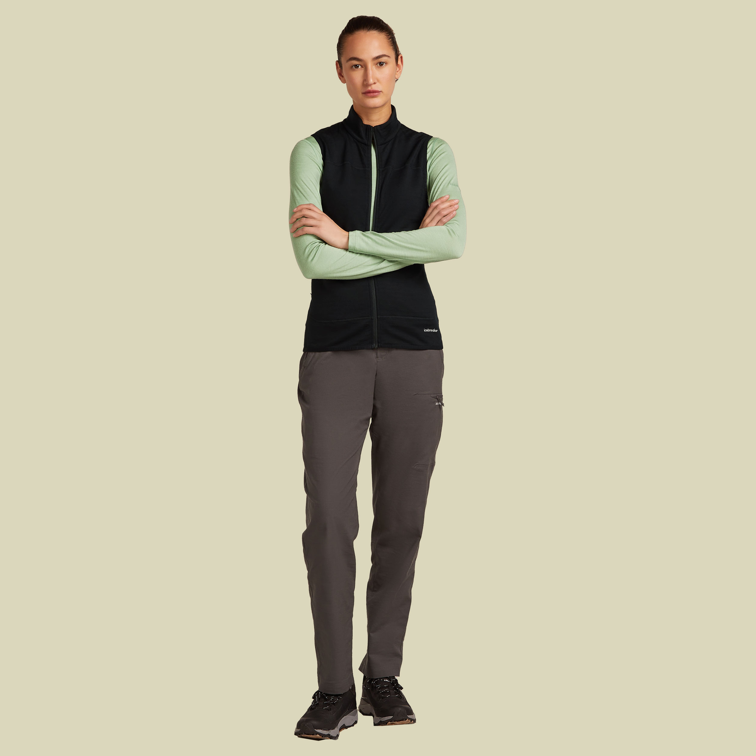 Merino 300 RealFleece Descender Vest Women XL schwarz - black
