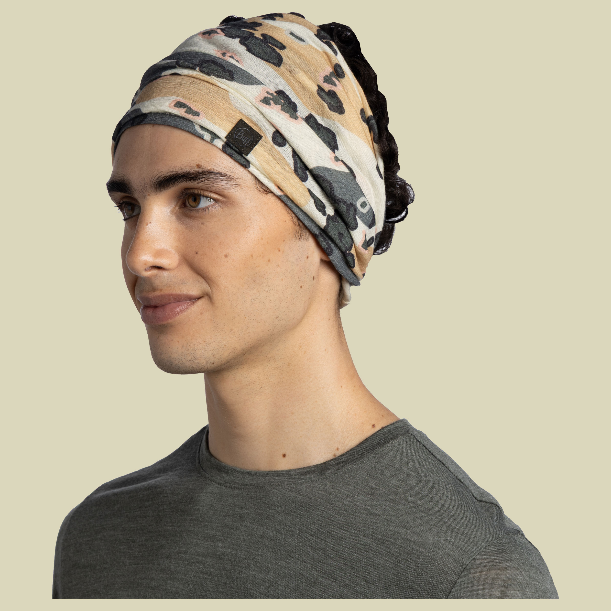 Merino Lightweight Digital Prints one size beige - ugal multi