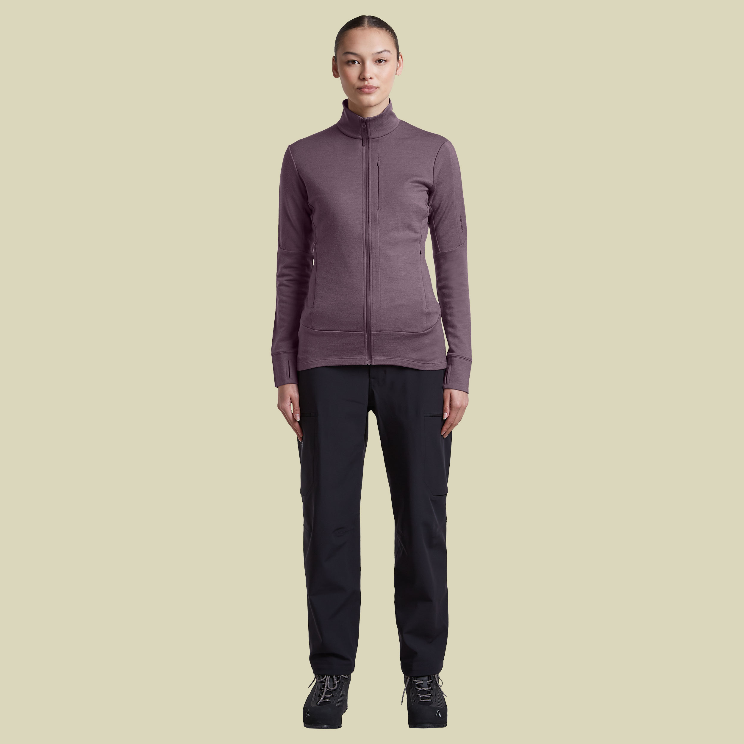 Merino 260 Quantum IV LS Zip Women XL lila - grey plum