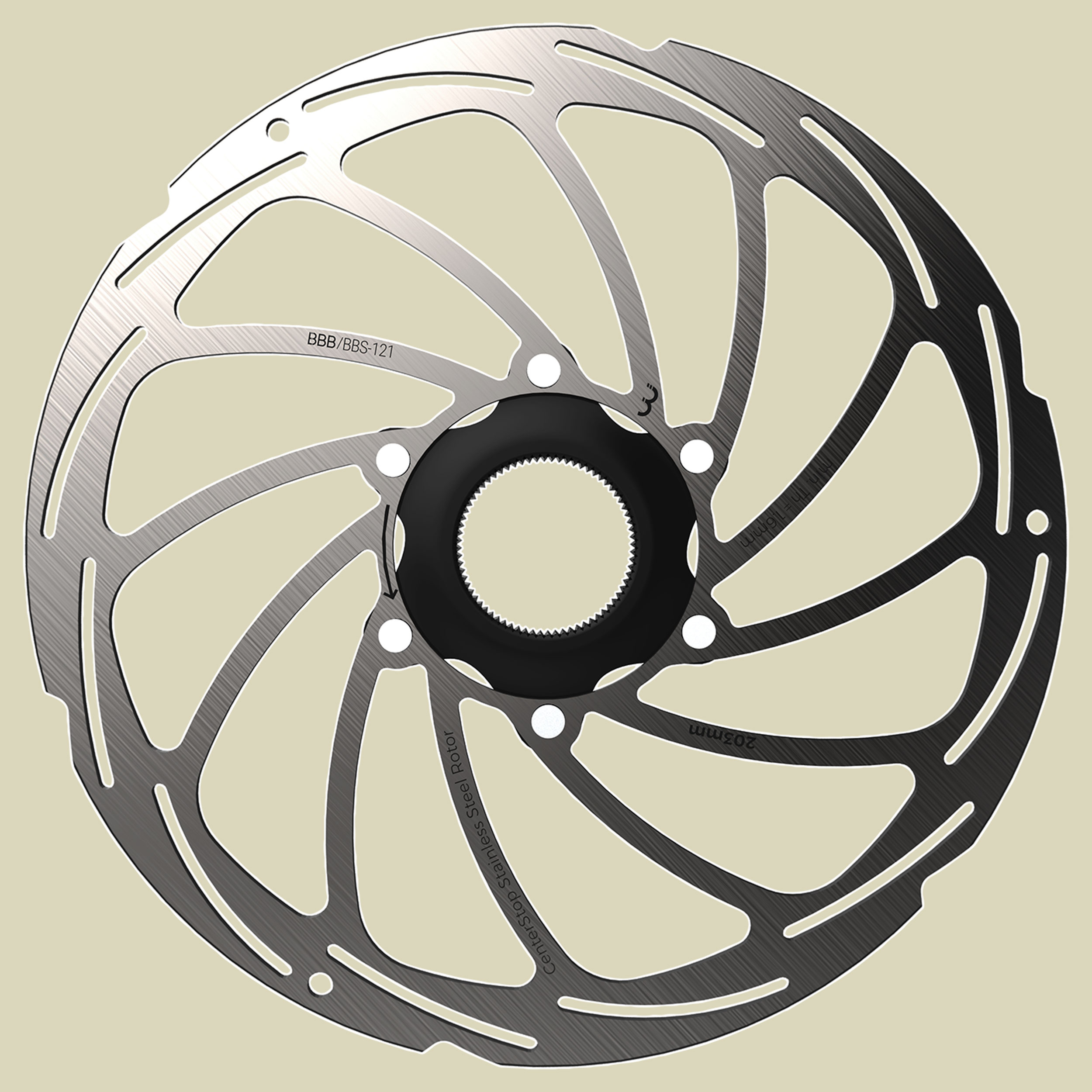 BBS-121 Bremsscheibe CenterStop 203 mm Farbe silber