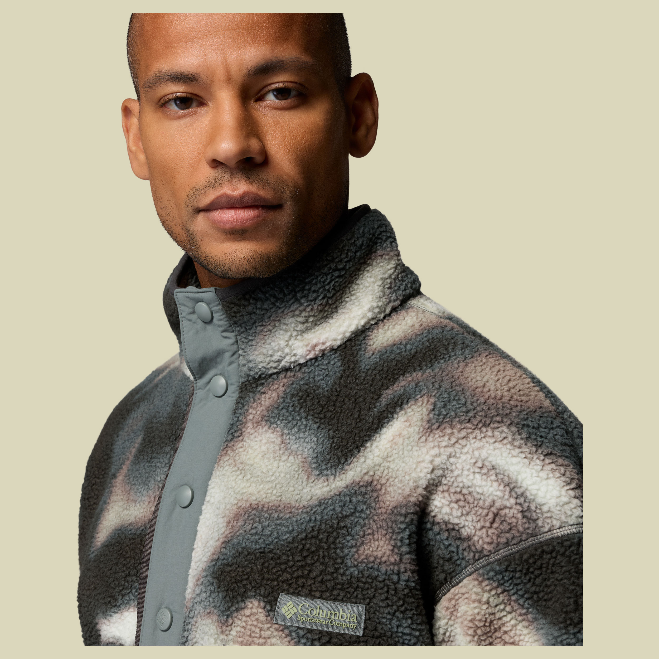 Helvetia II Printed Half Snap Fleece Men XL grün1 - sedona sage dyeflow