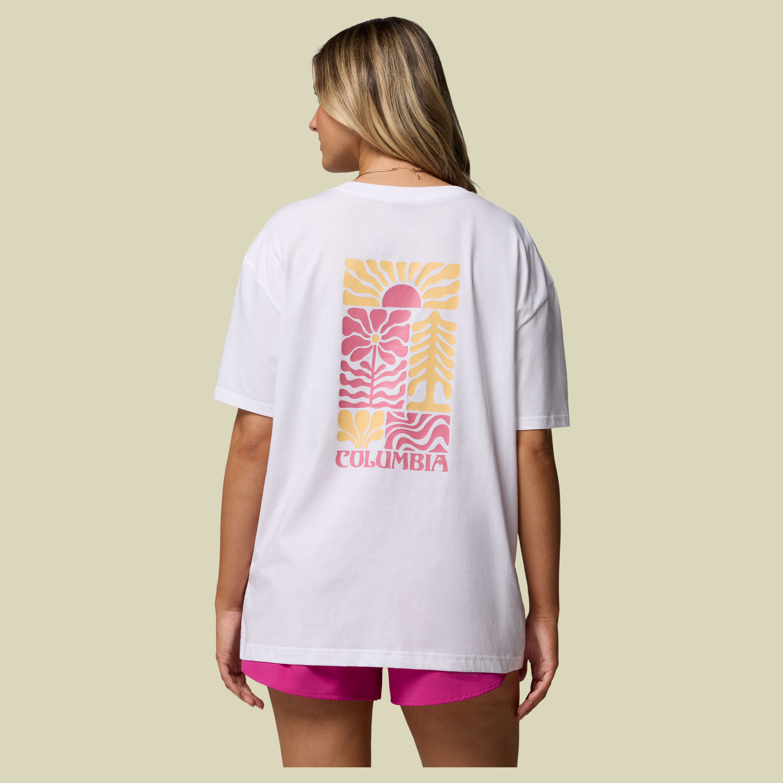 Rolling Bend Graphic Oversized Tee Women XS weiß - white, floral groove