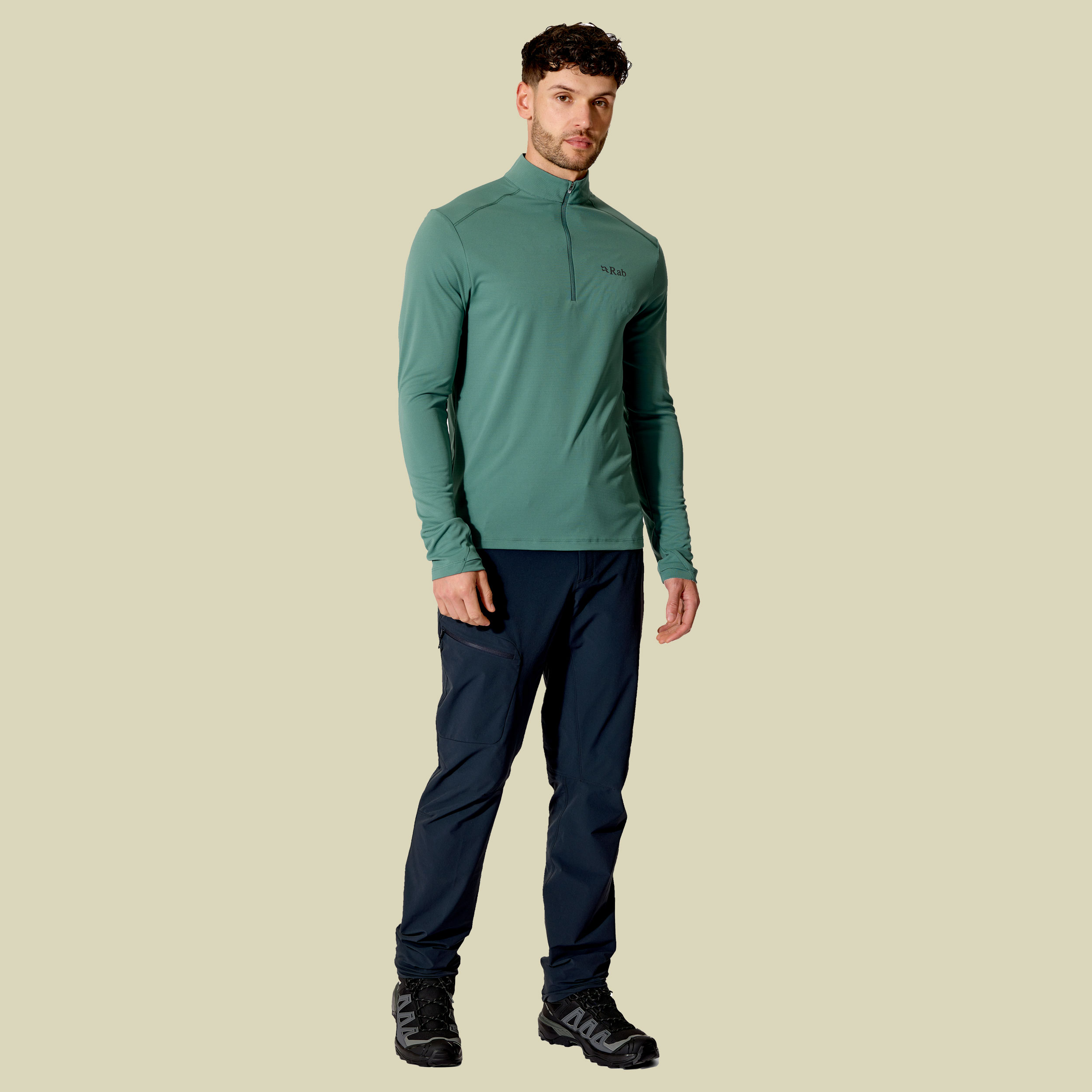 Force LS Zip Men L grün - sage